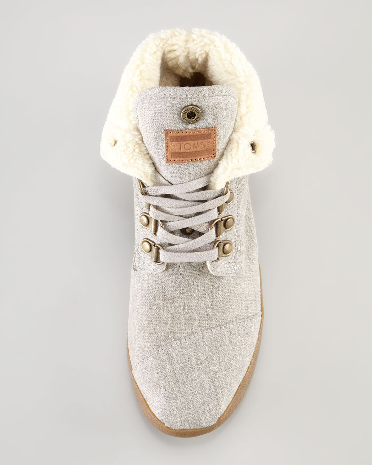 Lyst - Toms Fleece-lined Lace-up Bootie in Gray
