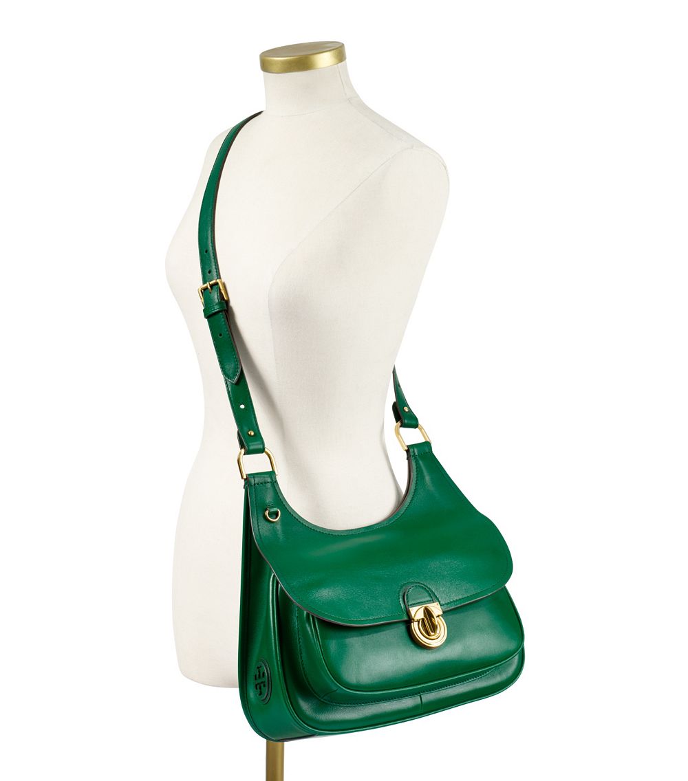 Tory Burch Saddalrina Large Saddle Bag in Green Lyst