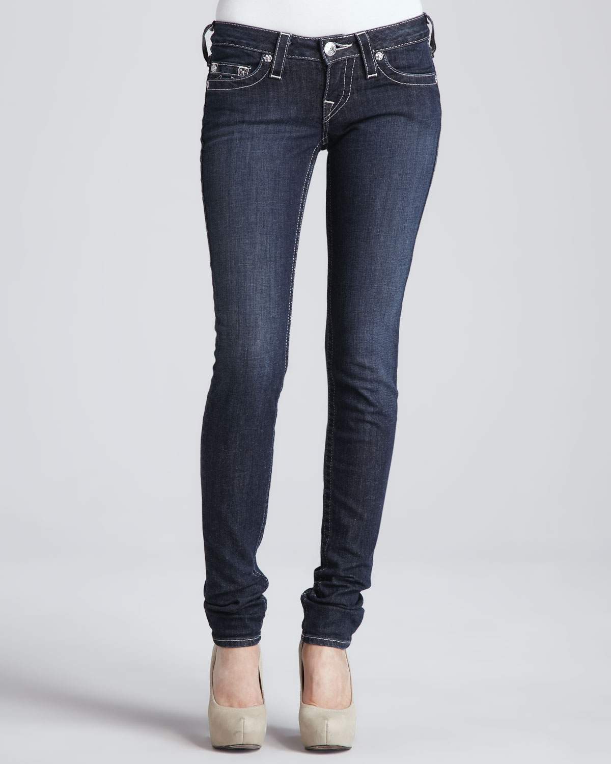 Lyst - True religion Stella Lonestar Low-Rise Skinny Jeans in Blue