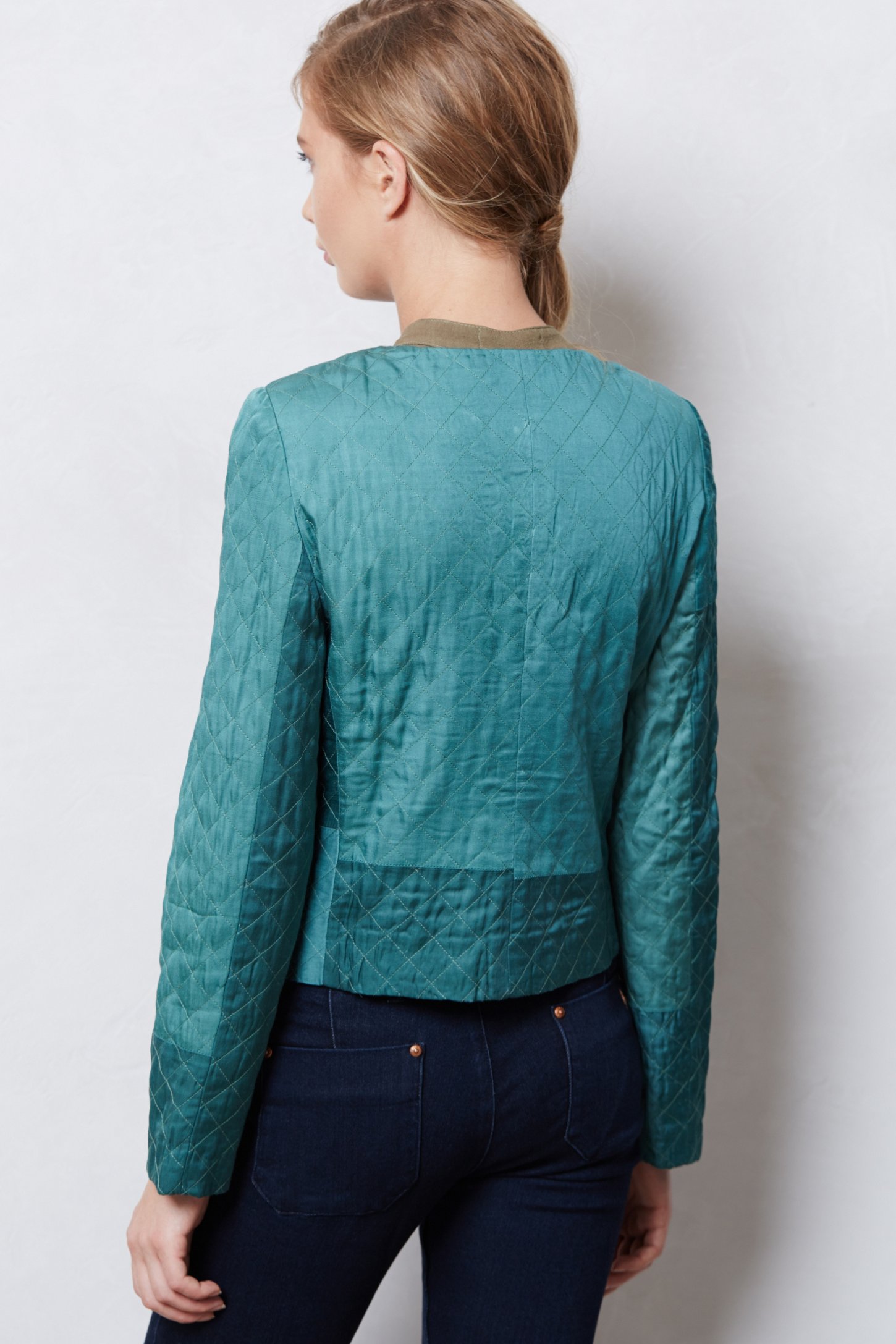Lyst - Anthropologie Quilted Crochet Jacket in Blue