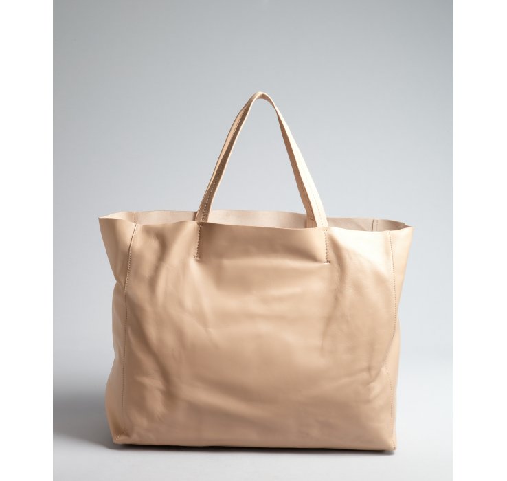 Cline Beige Leather Large Tote Bag in Beige | Lyst