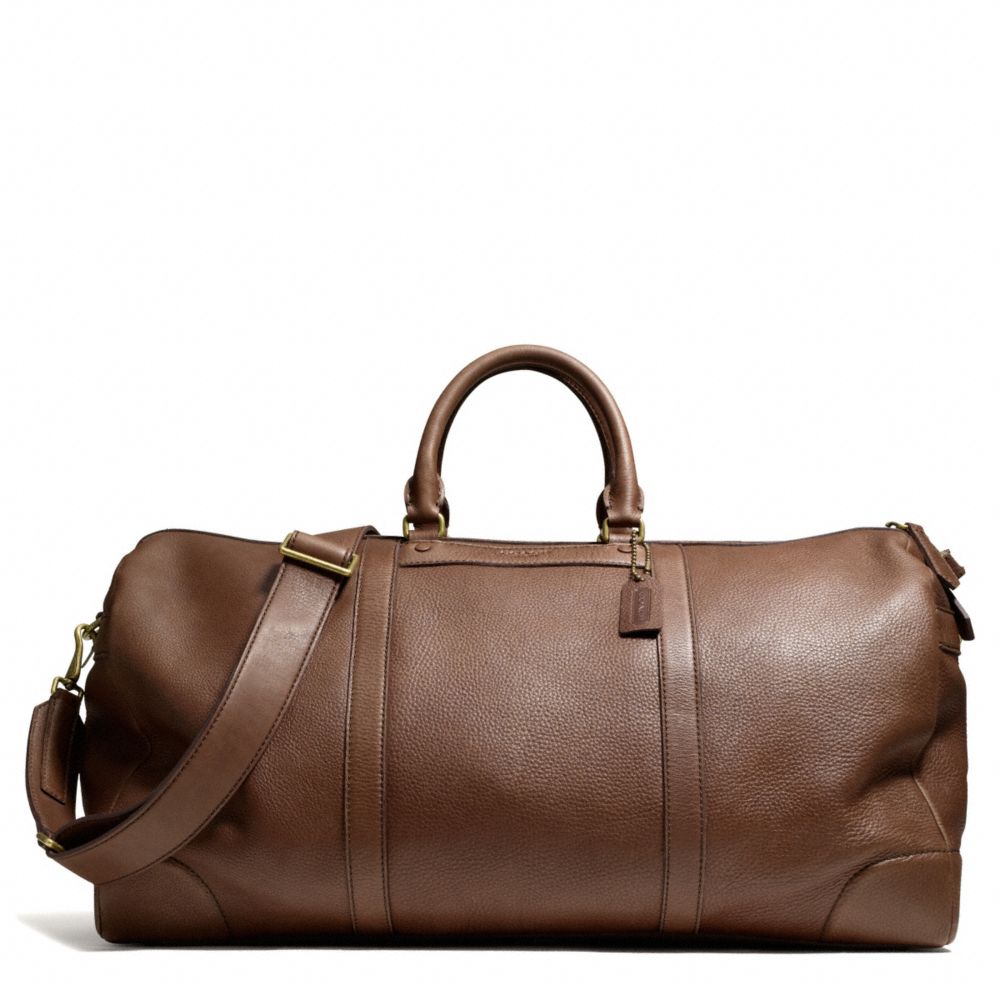 COACH Bleecker Pebbled Leather Cabin Bag in Brass/Mahogany ...