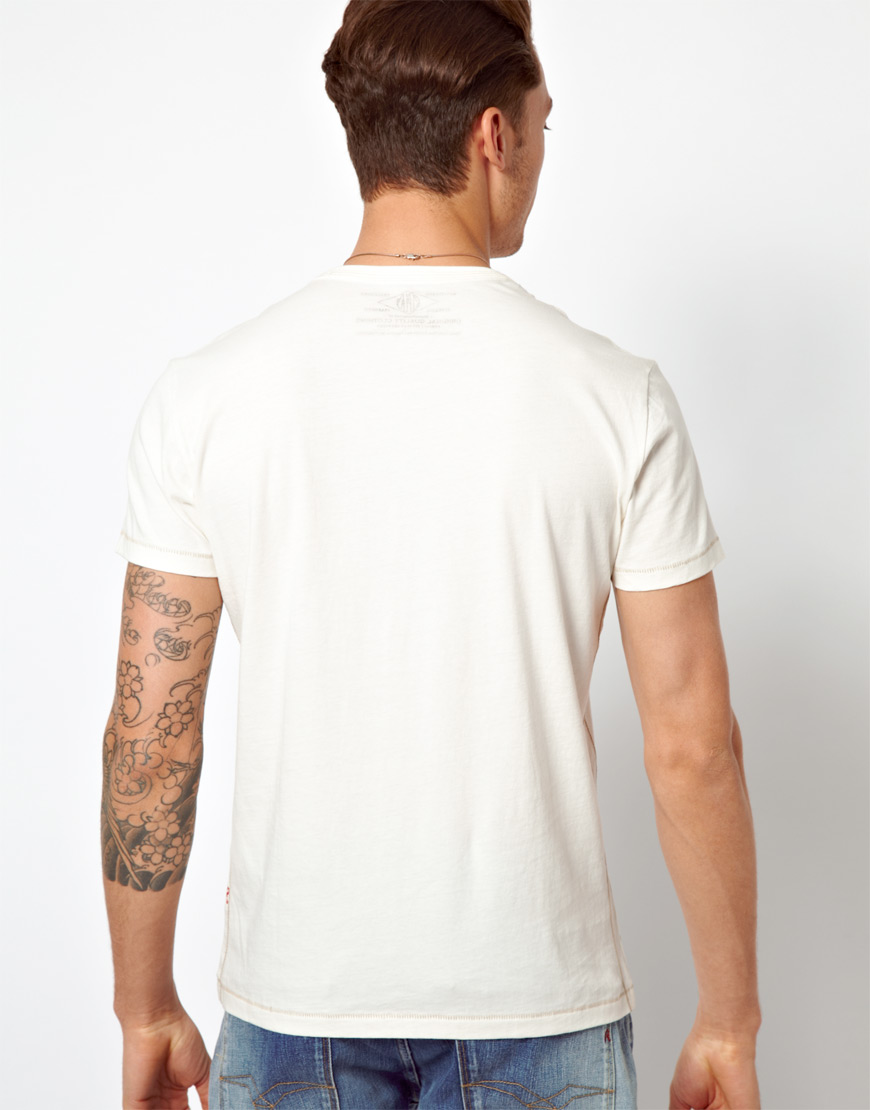 Replay Tshirt Blue Jeans Standard Logo In White For Men Lyst Replay Tshirt Blue Jeans Standard Logo In White For Men Lyst