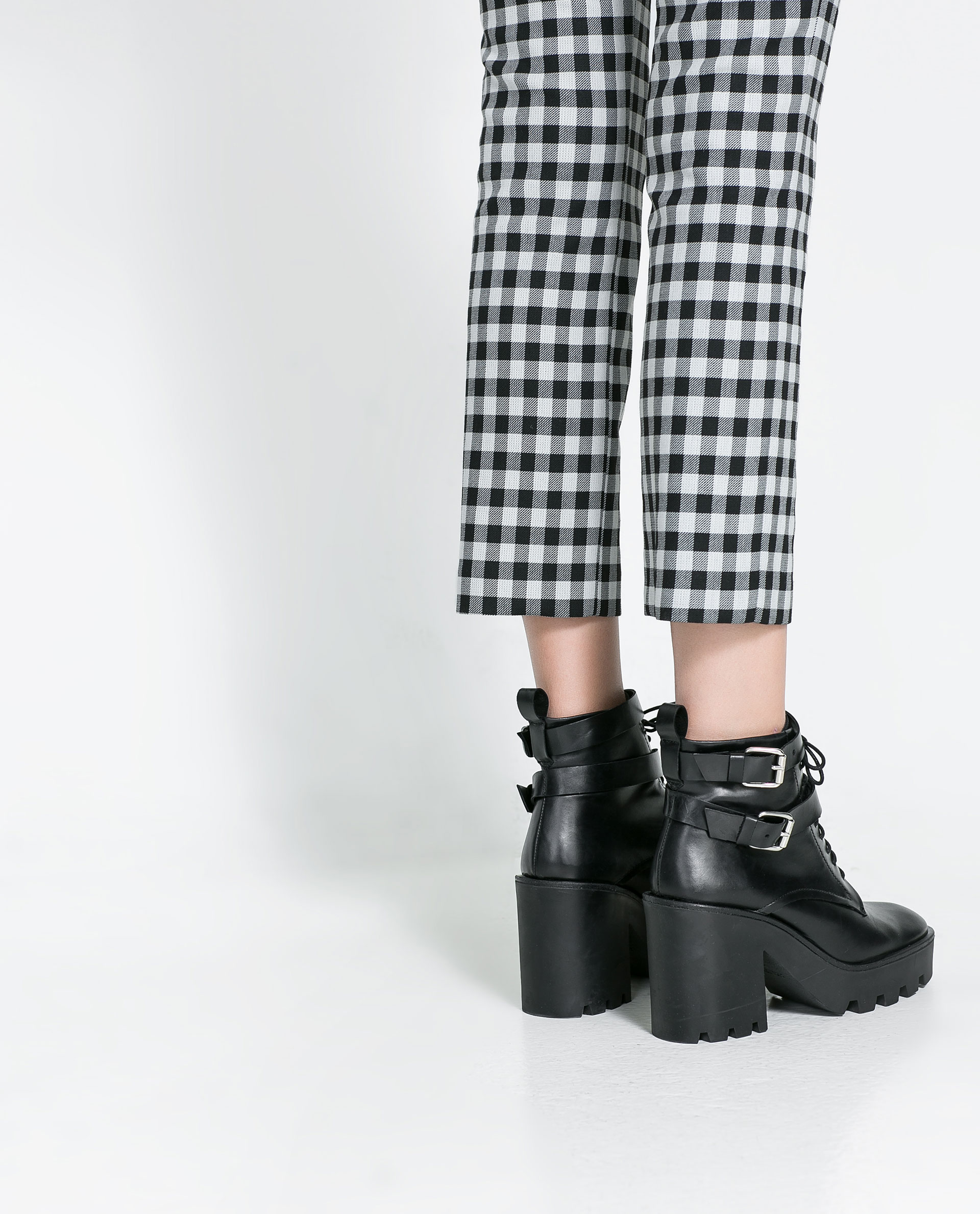 zara checkered trousers
