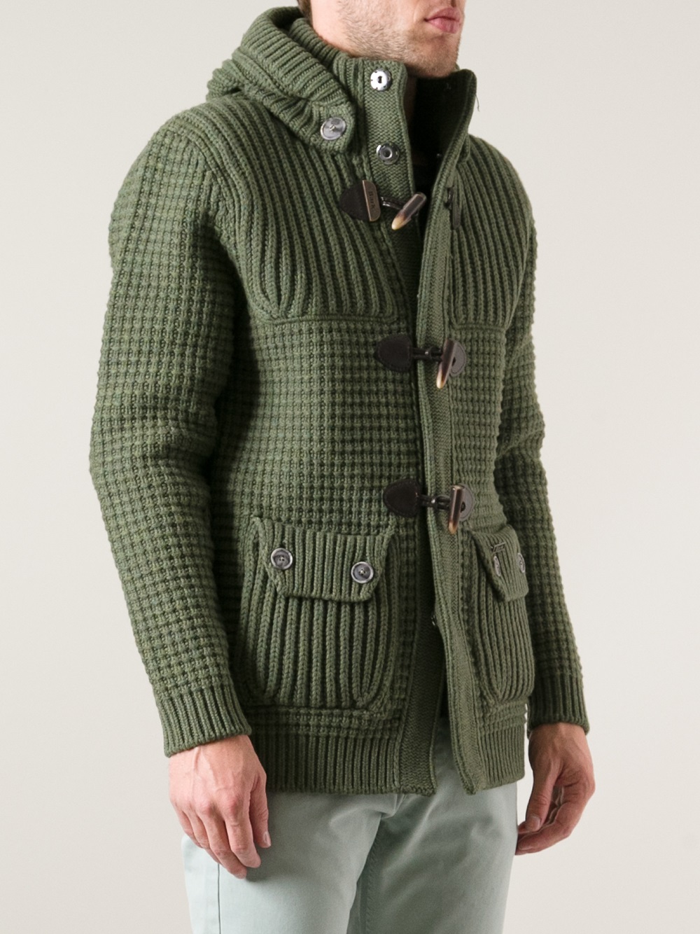 Bark Chunky Knit Cardigan in Green for Men Lyst