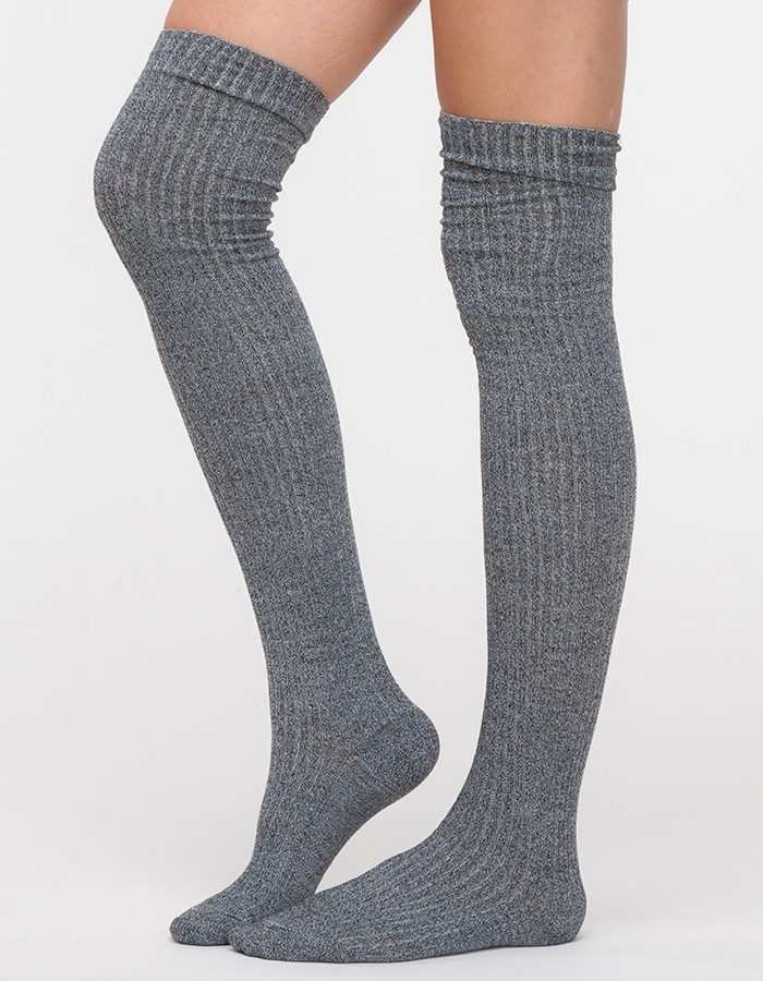 Baserange Cotton Over Knee Socks in Grey (Gray) - Lyst