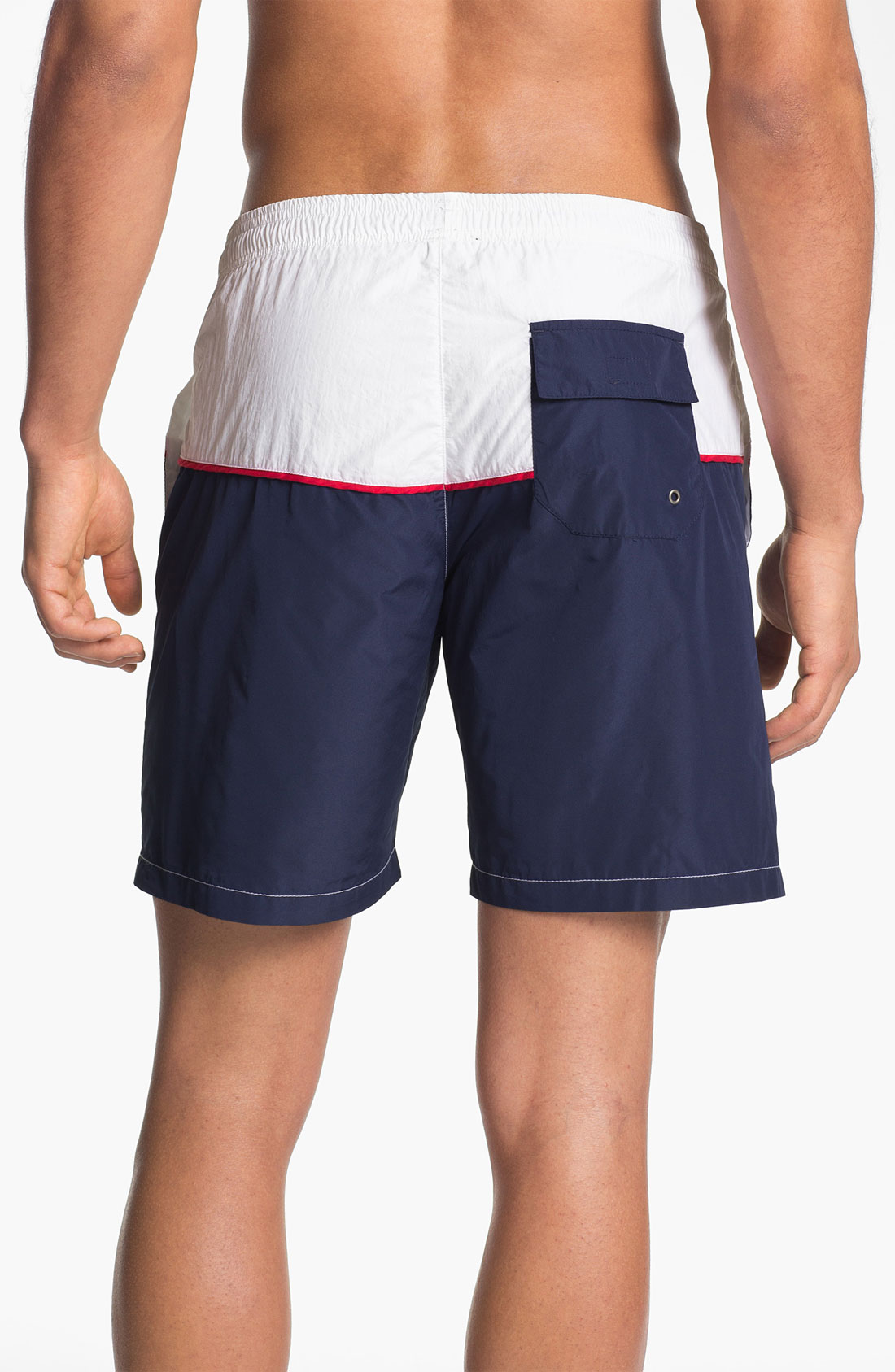 Benson ColorBlock Swim Trunks in Blue for Men (white/ navy) Lyst