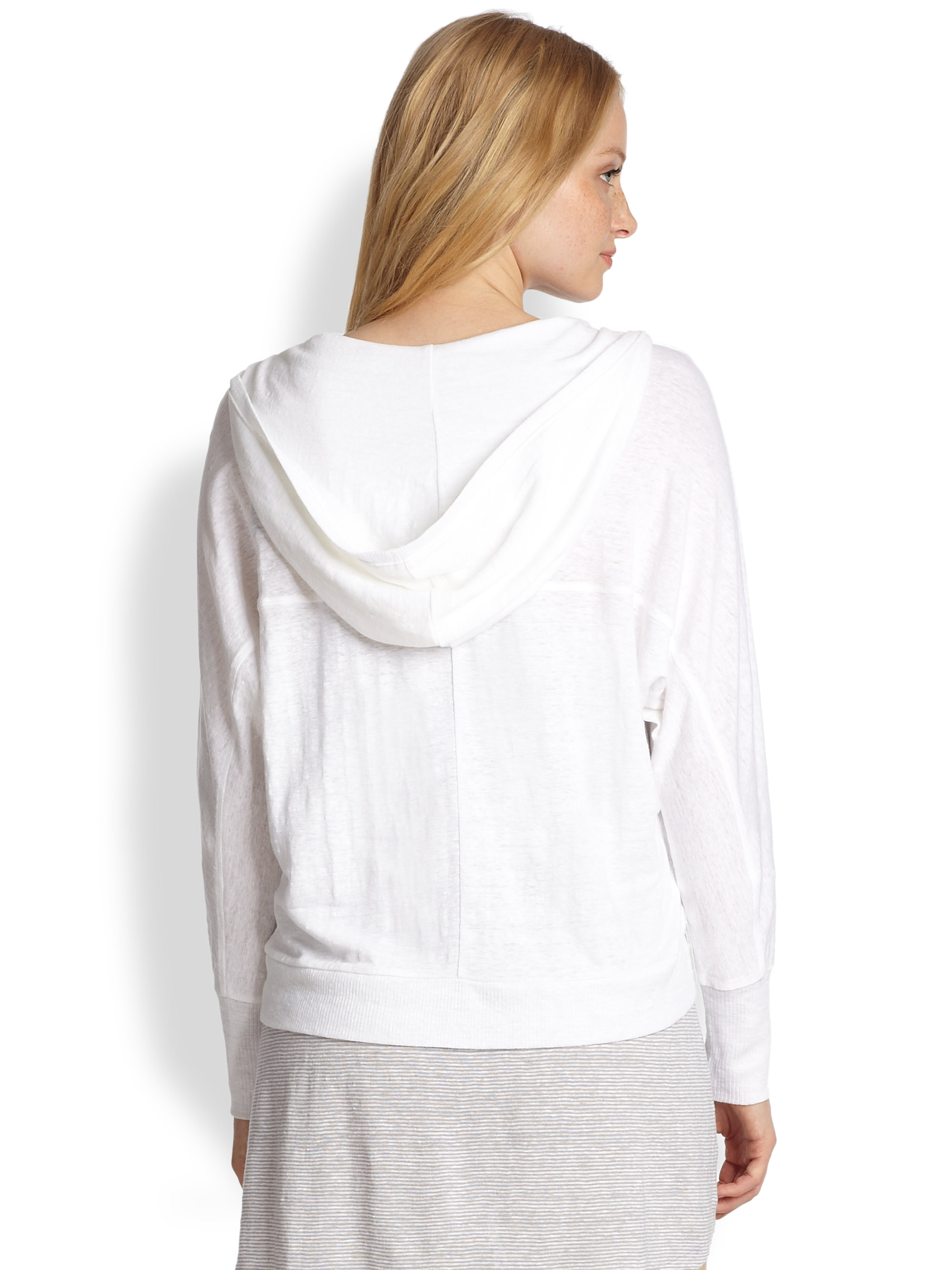 white linen cardigan