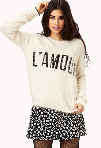 Lamour Acne Drop forever 21 l amour shag sweater in lyst Lamour Acne Drop forever 21 l amour shag sweater in lyst