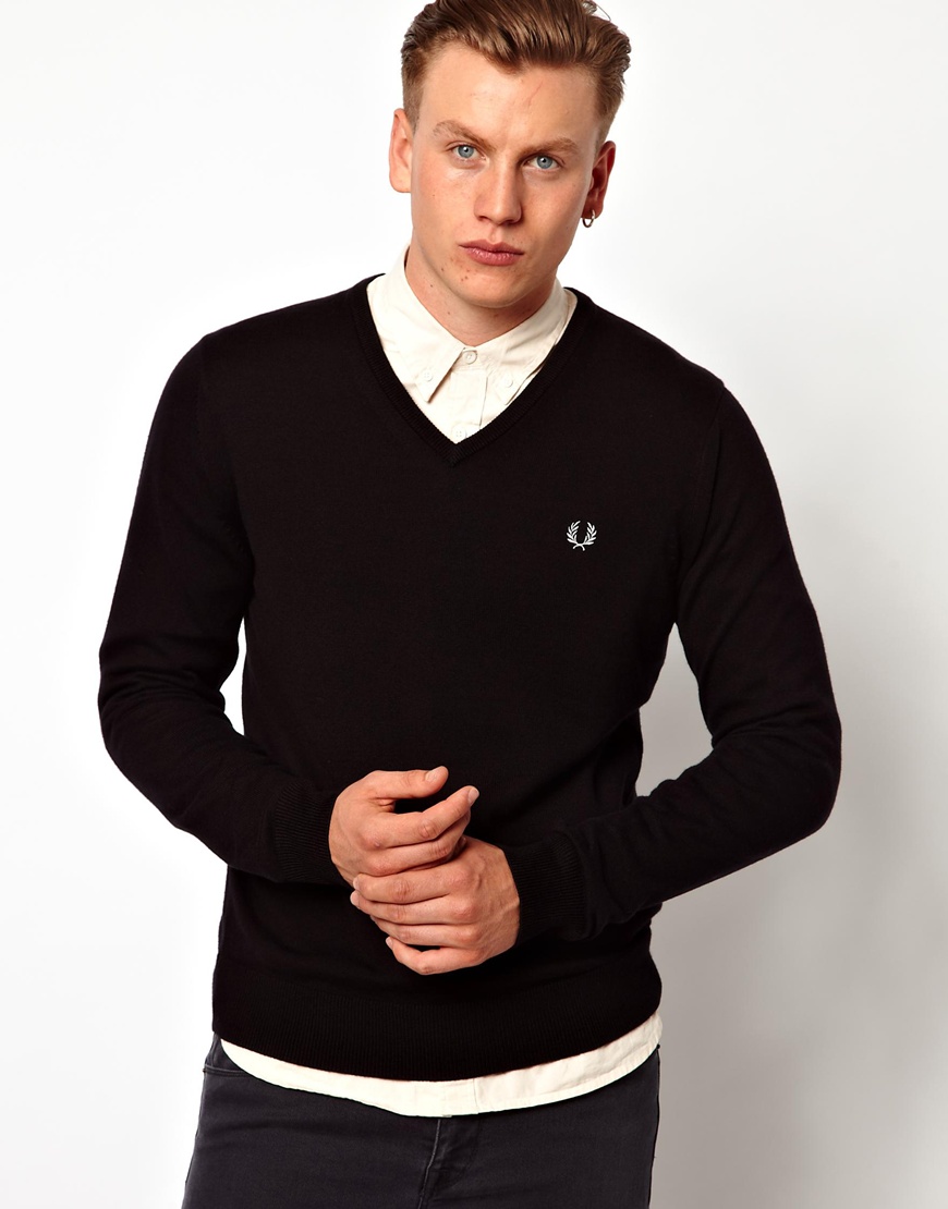 fred perry black sweater