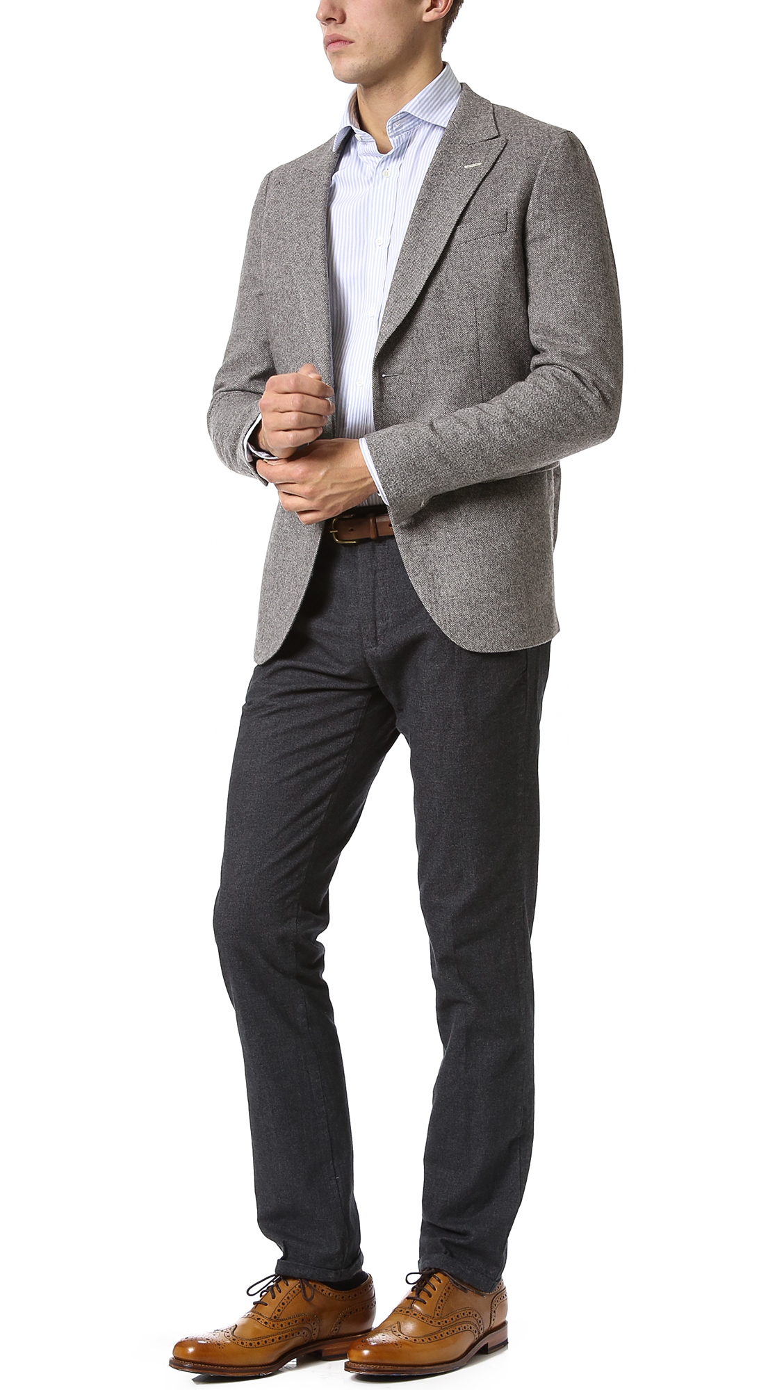Lyst Gant rugger Herringbone Peak Lapel Blazer in Gray for Men