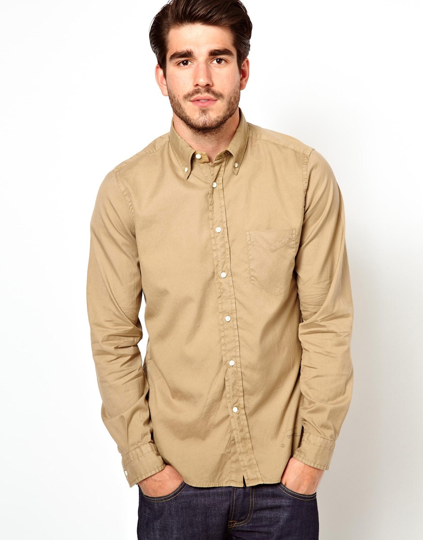 brown oxford shirt