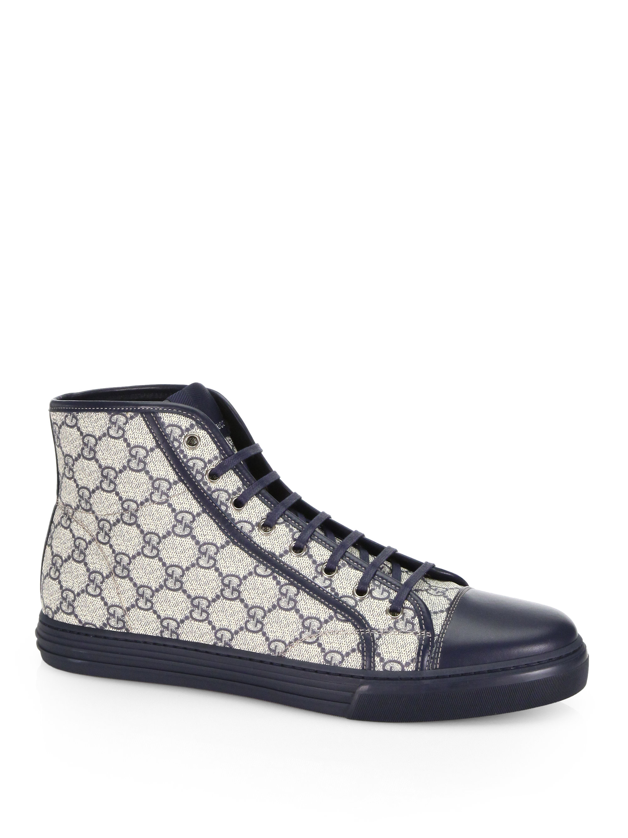 Gucci California Gg Plus High-Top Sneakers in Gray for Men | Lyst