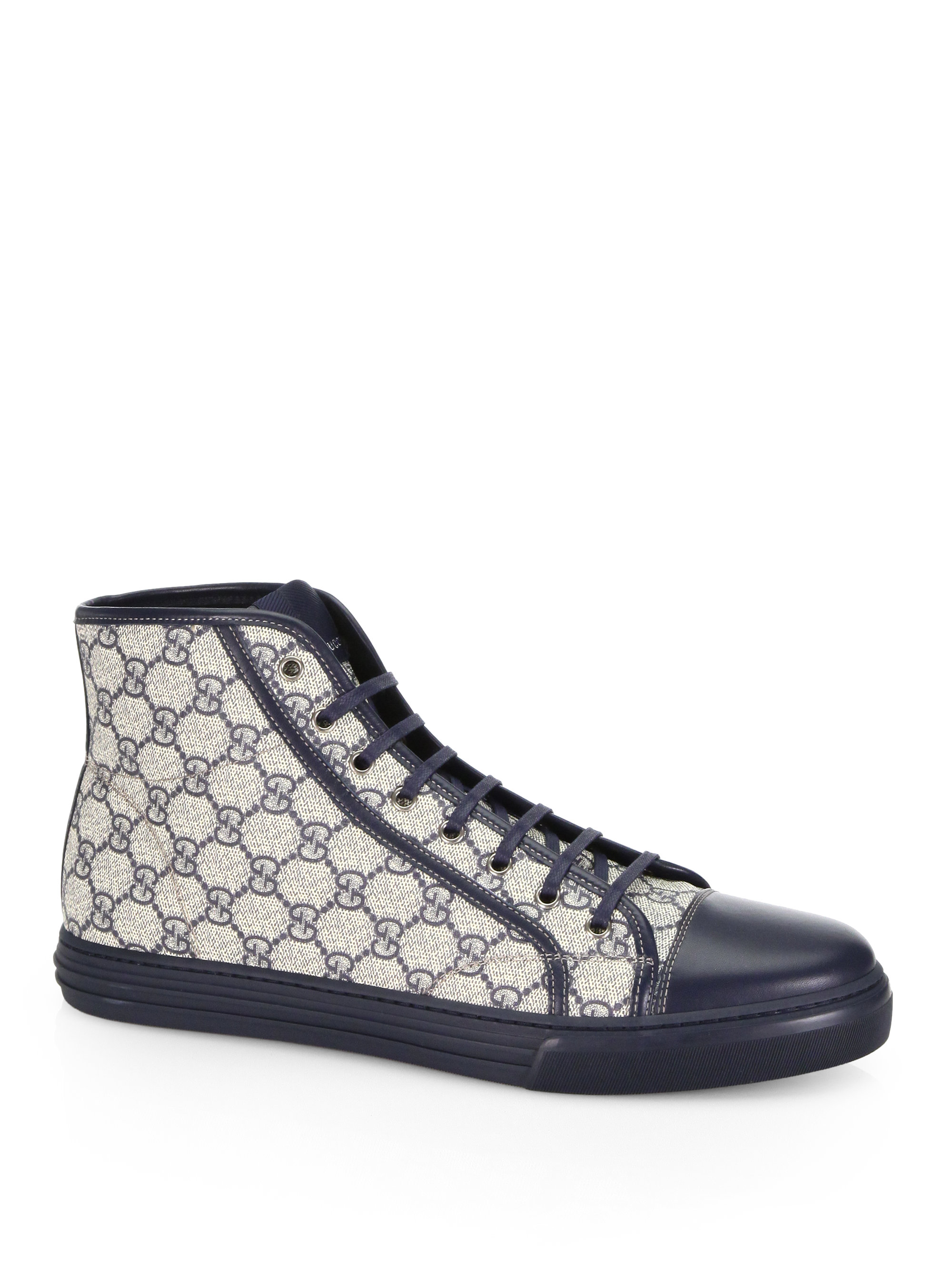 Gucci California Gg Plus High-Top Sneakers in Gray for Men