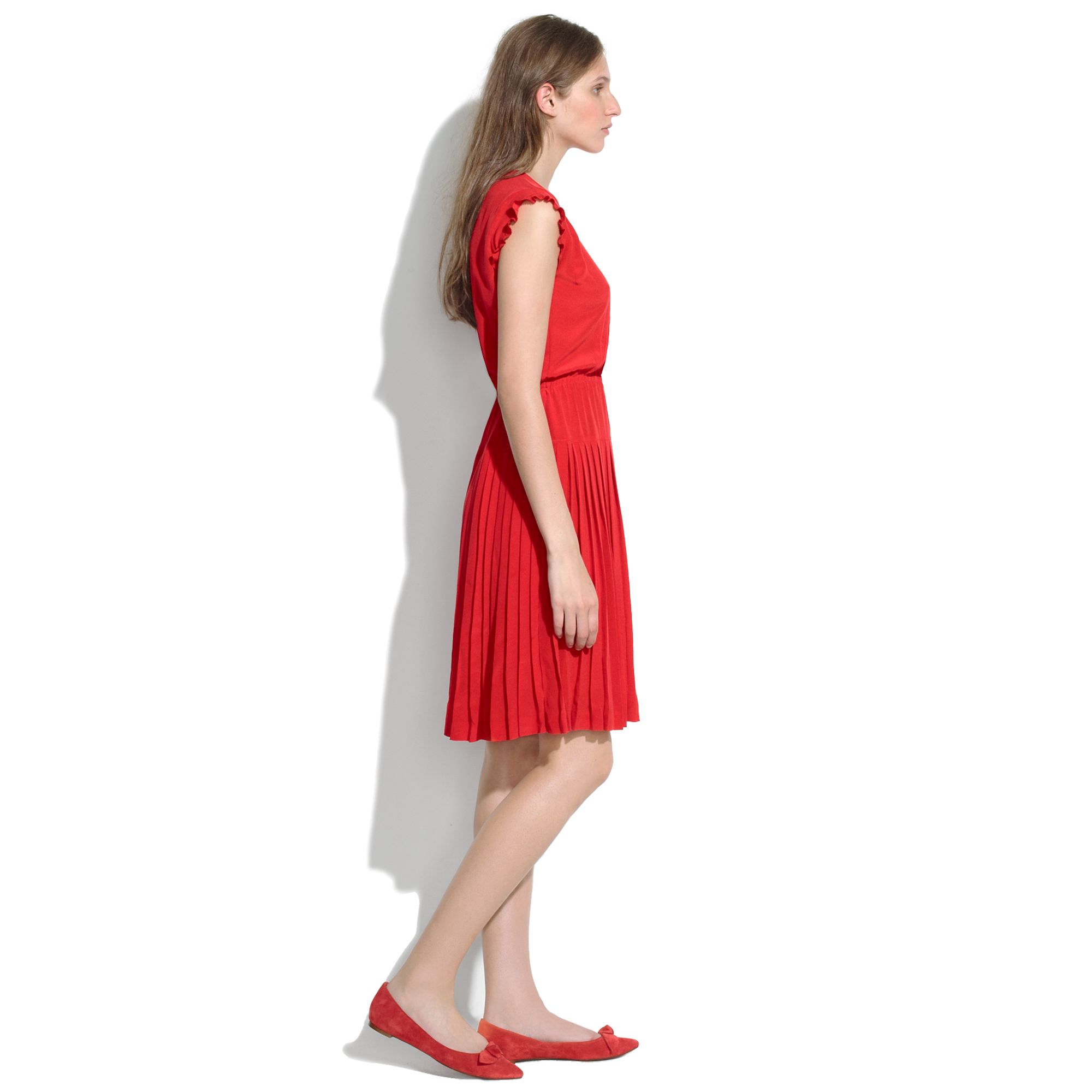 madewell red silk dress