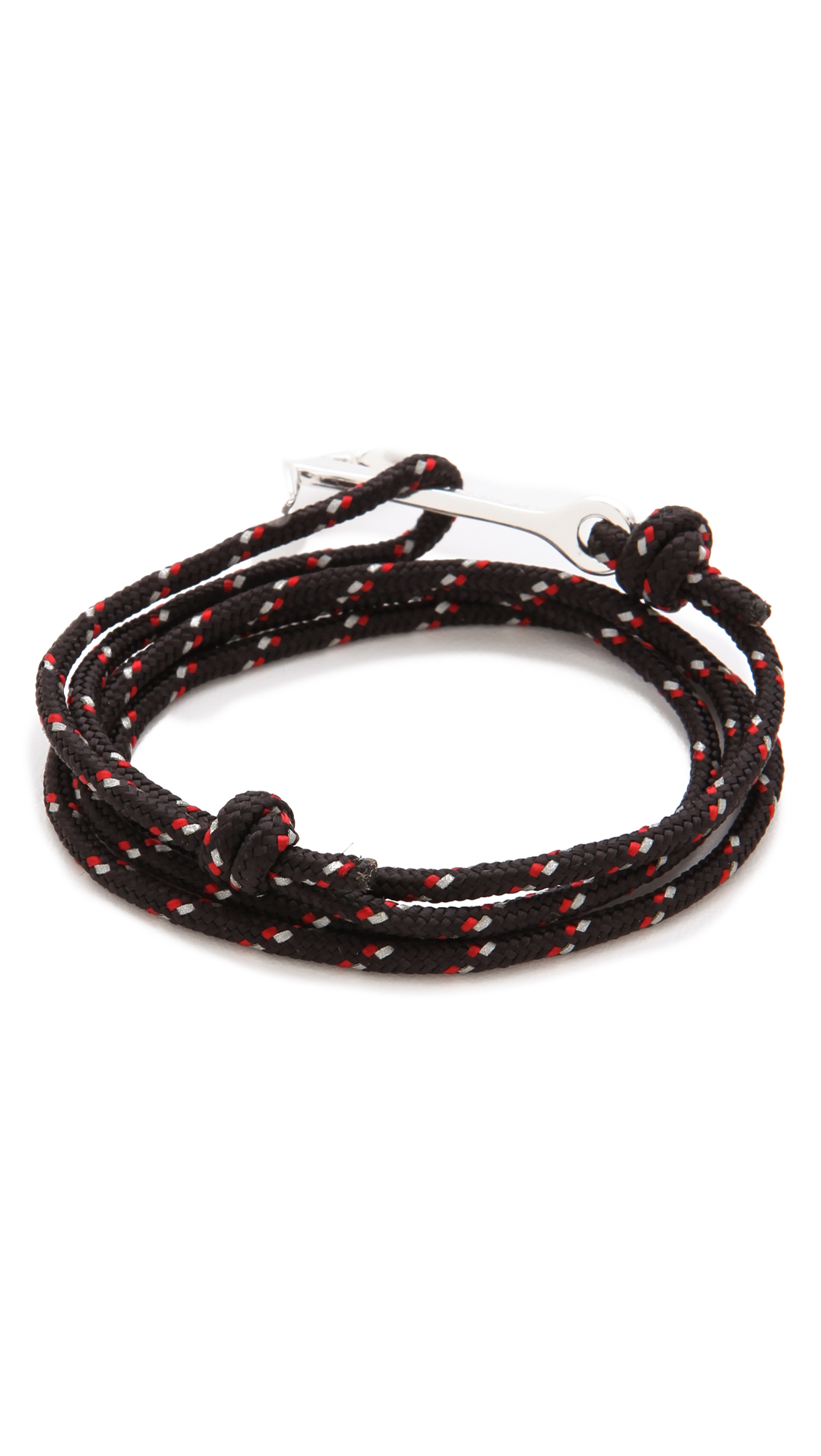 Miansai Anchor Rope Wrap Bracelet in Silver for Men (Silver/Black/Red ...