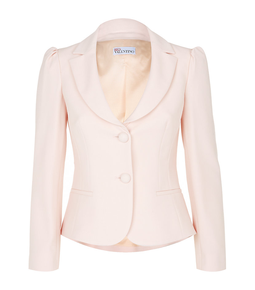 Red valentino Crepe Jacket with Bow Back in Natural | Lyst