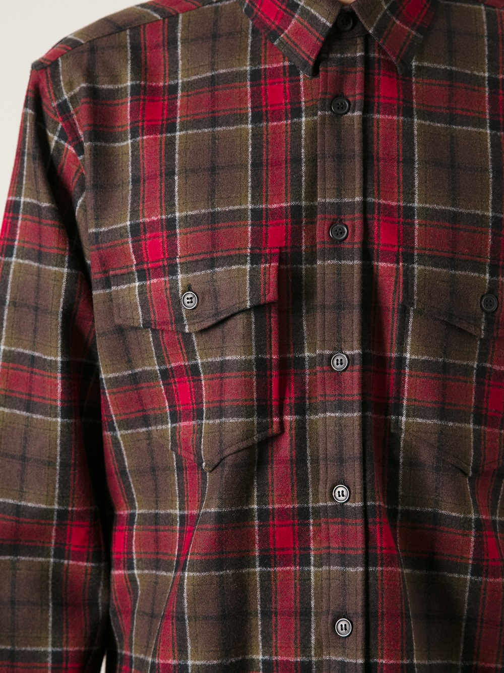 brown and red flannel