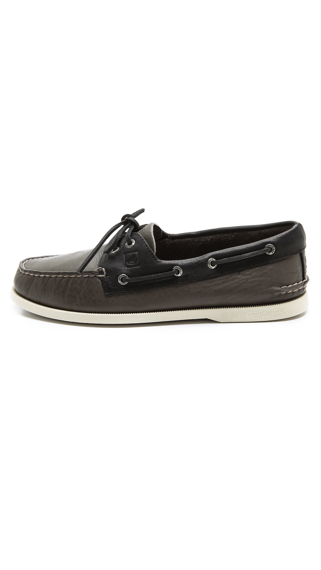 Sperry Top-Sider 2-Eye Two Tone Boat Shoes in Grey/Black (Gray) for Men ...