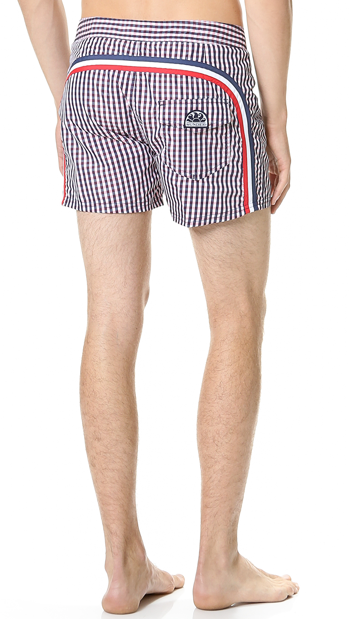 Sundek Vichy Low Rise Board Shorts in Navy (Blue) for Men Sundek Vichy Low Rise Board Shorts in Navy (Blue) for Men