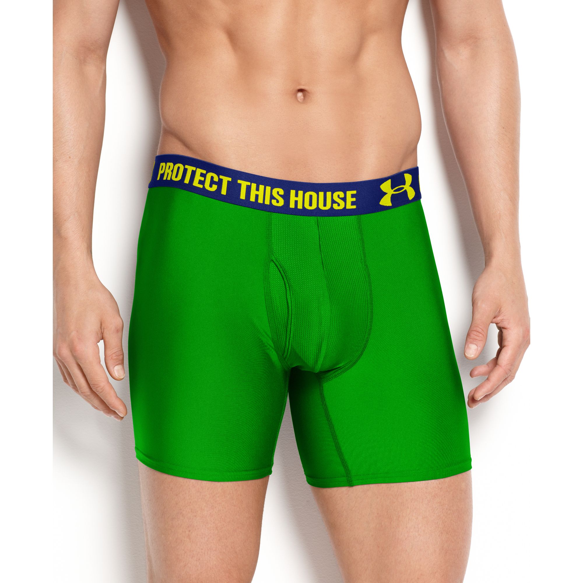 Under Armour Verbiage Waistband Boxer Brief Protect This House in Green for  Men | Lyst