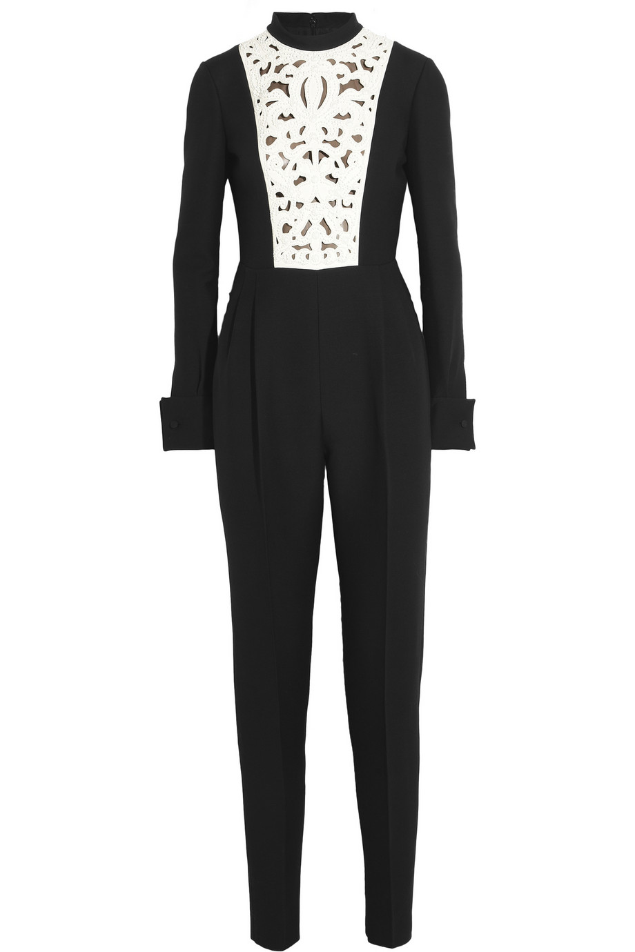 Lyst - Valentino Wool and Silk-blend Crepe Jumpsuit in Black