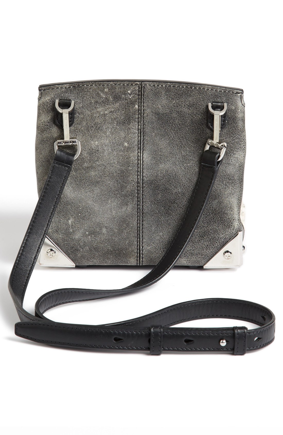 Lyst Alexander Marion Distressed Leather Crossbody Bag In Gray Gallery