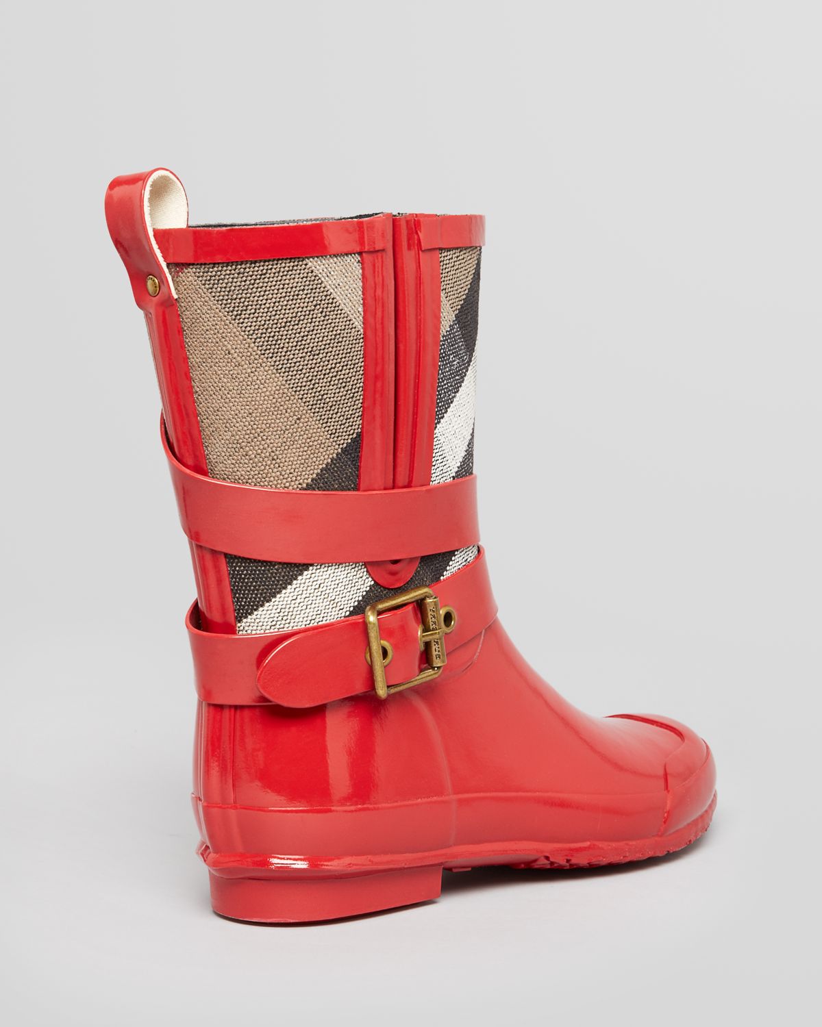 burberry rain boots red