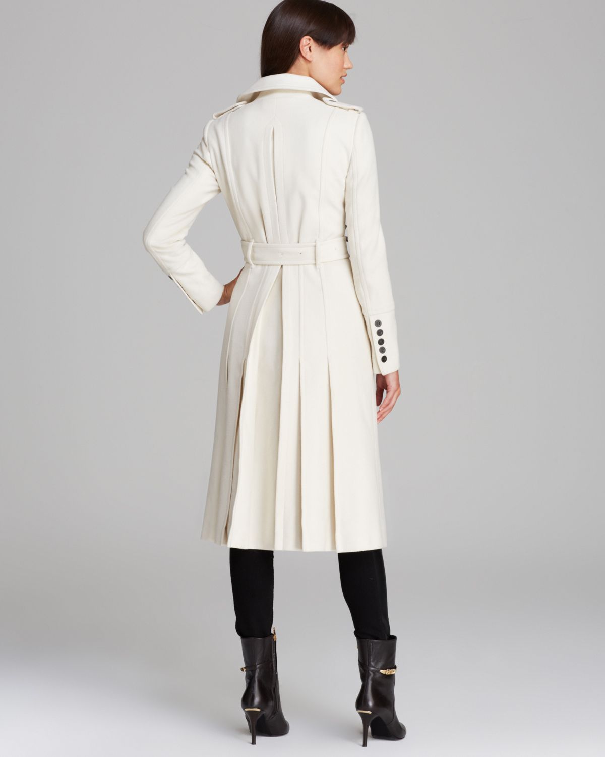 Burberry Coat Military Wool Cashmere in White | Lyst