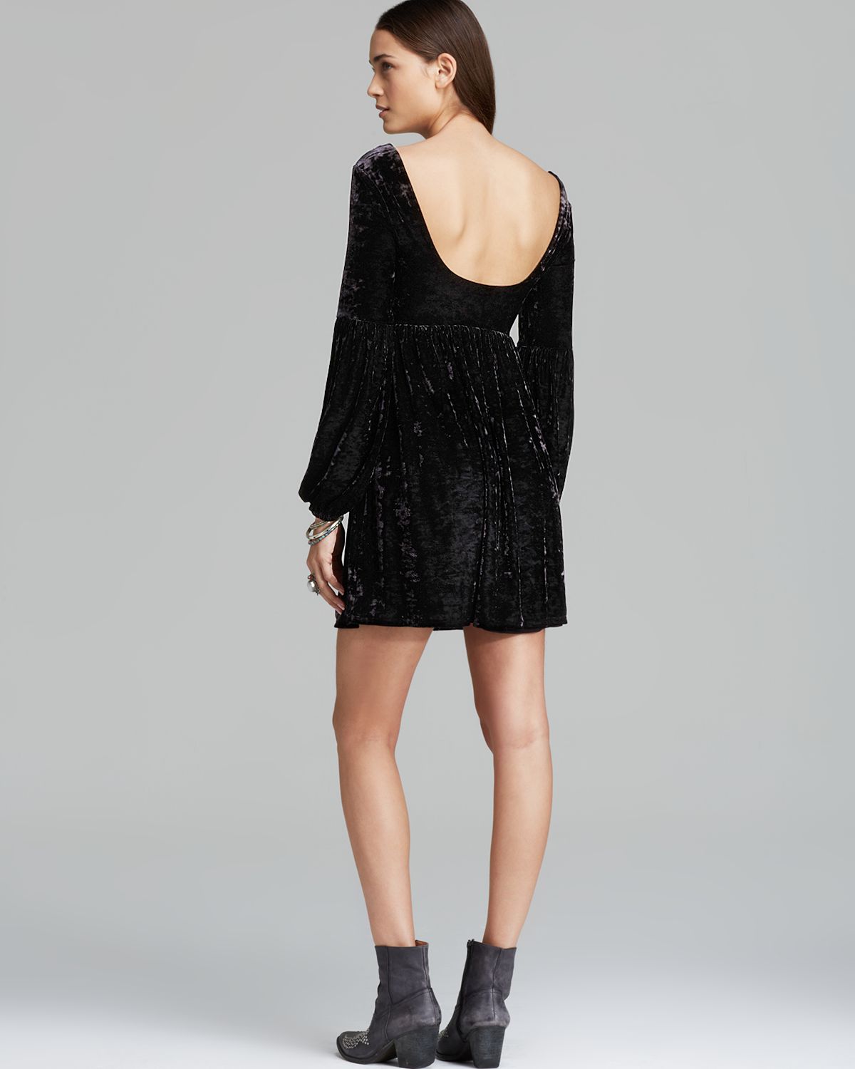 Free People Black Velvet Dress Deals 