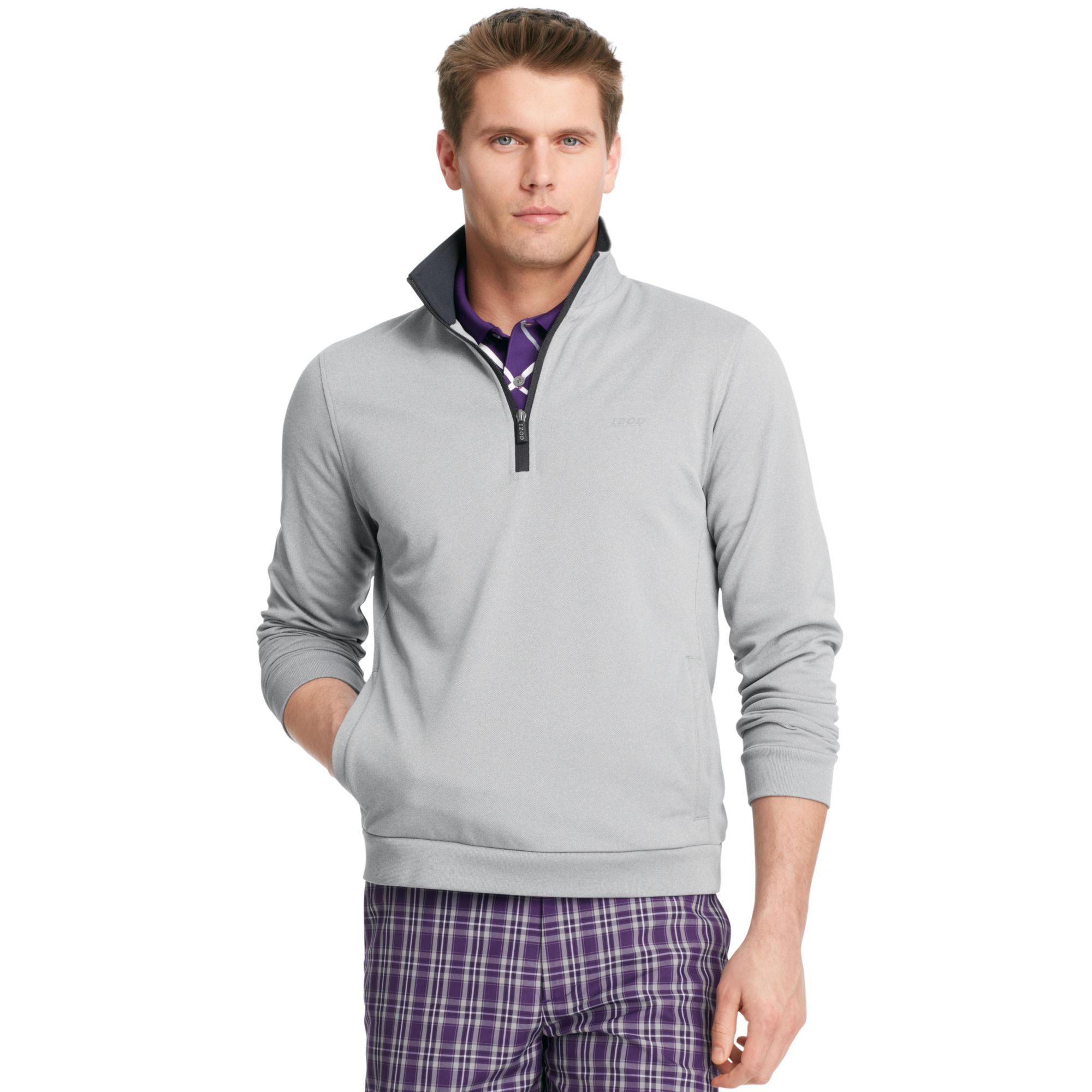 Download Izod Golf Shirt Xfg Quarter Zip Mock Neck Long Sleeve ...