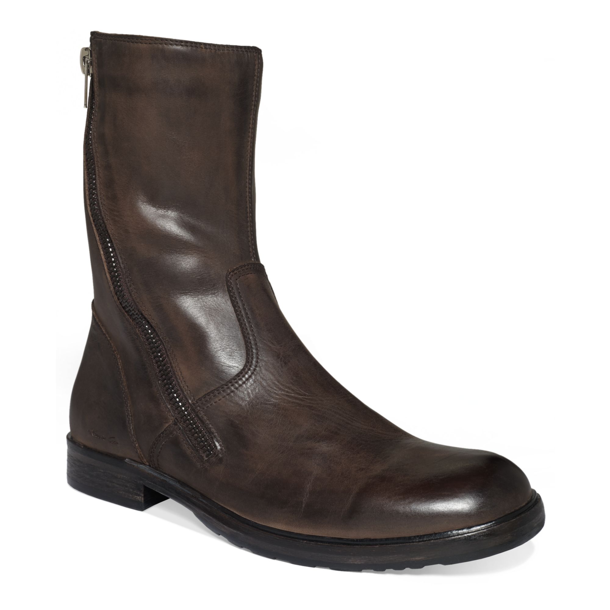 Kenneth cole Detail Oriented Tall Zip Up Boots in Brown for Men | Lyst