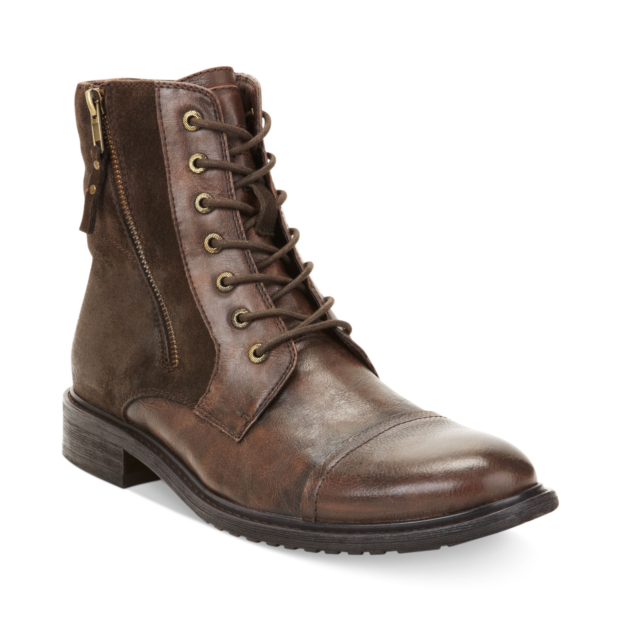 Kenneth Cole Reaction Hit Men Captoe Boots in Brown for Men - Lyst