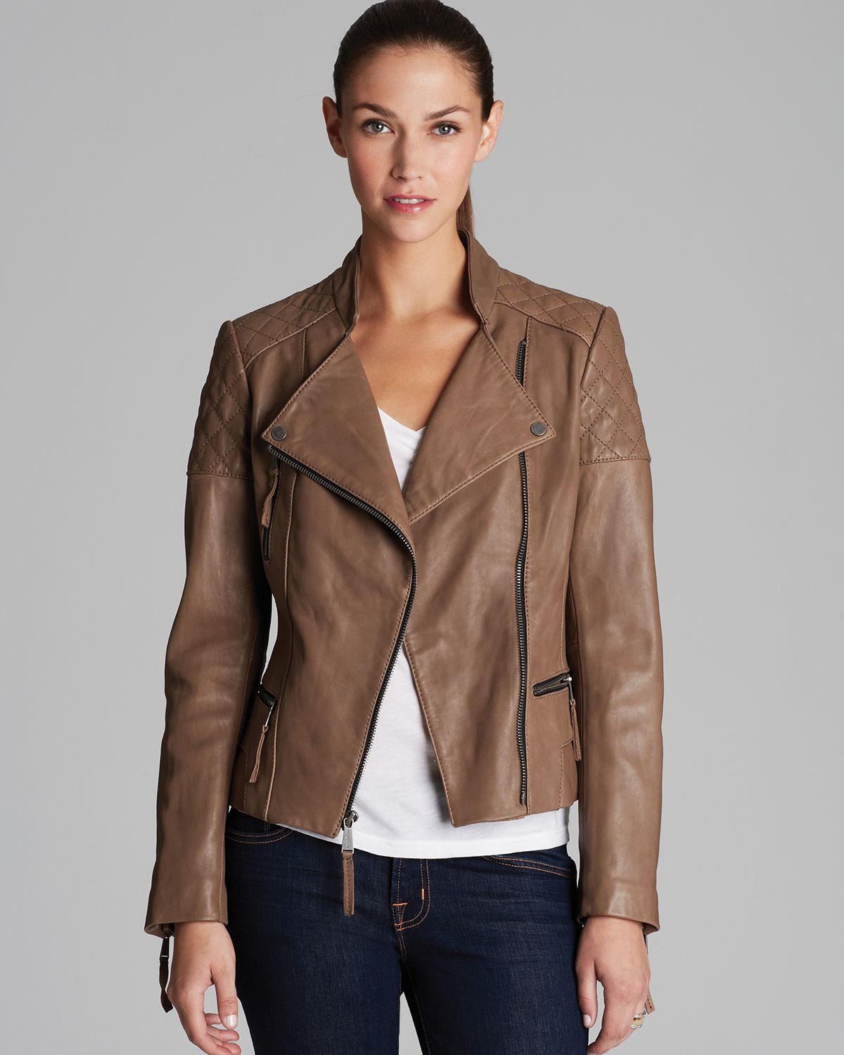 michael kors quilted moto jacket