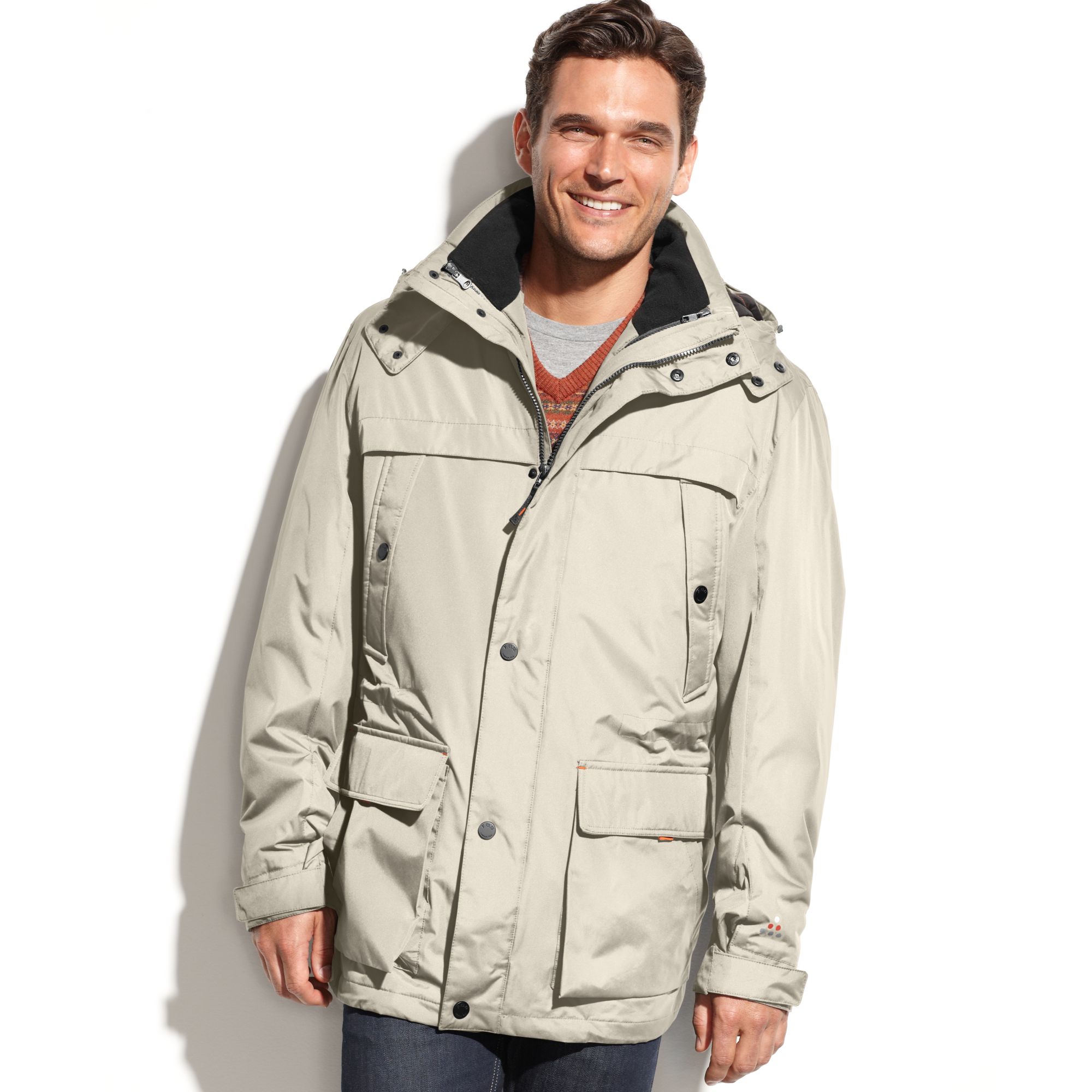 Lyst - London Fog Black River 3in1 Down Proof Hooded Storm Parka in ...