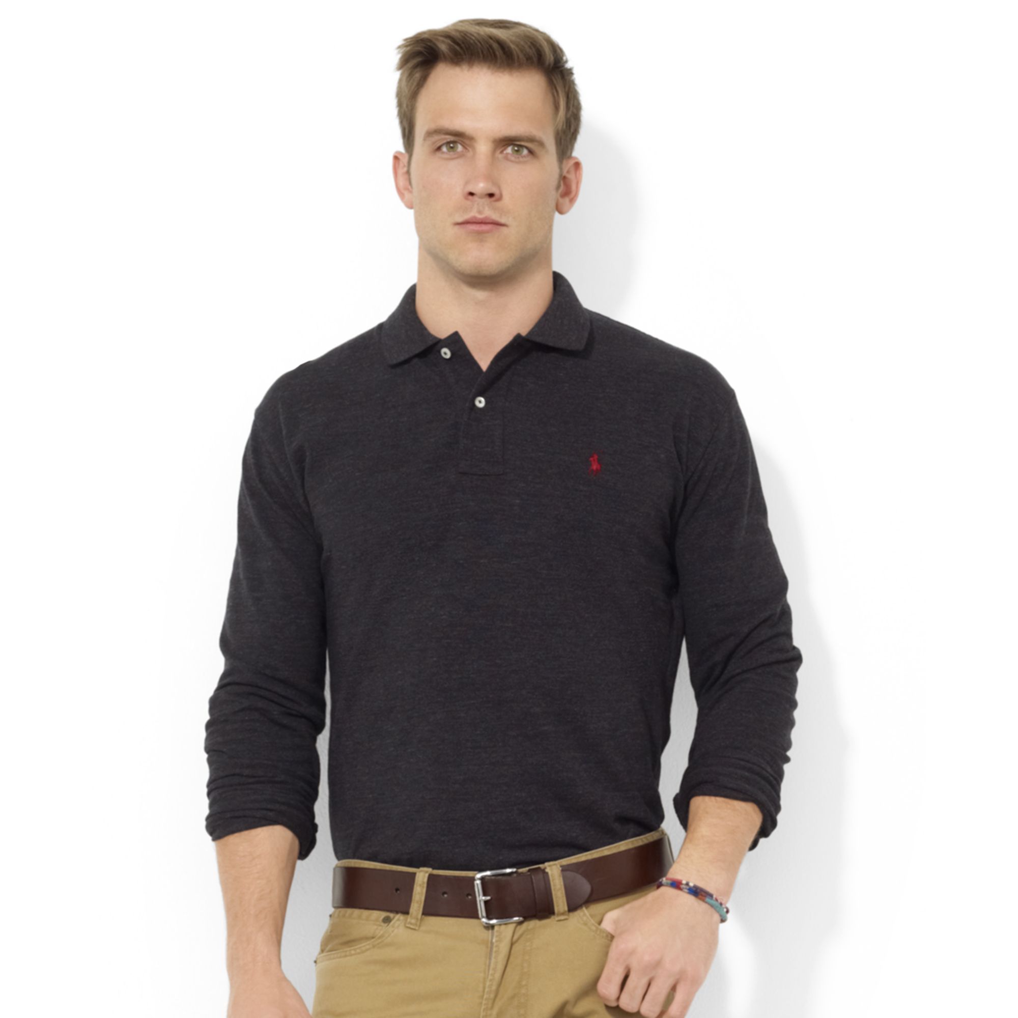 classic fit long sleeve polo ralph lauren