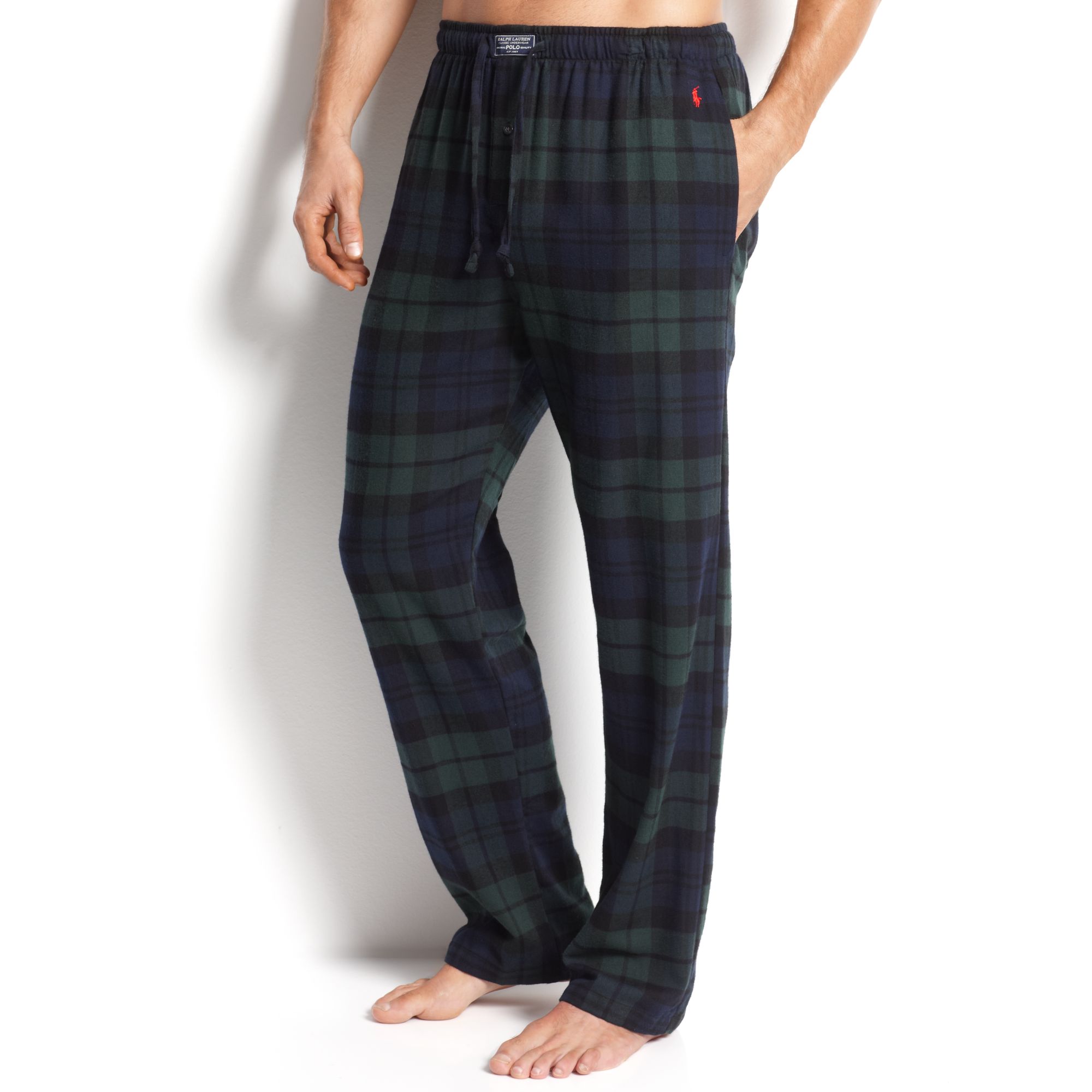 Polo ralph lauren Big And Tall Flannel Pajama Pants in Black for Men | Lyst