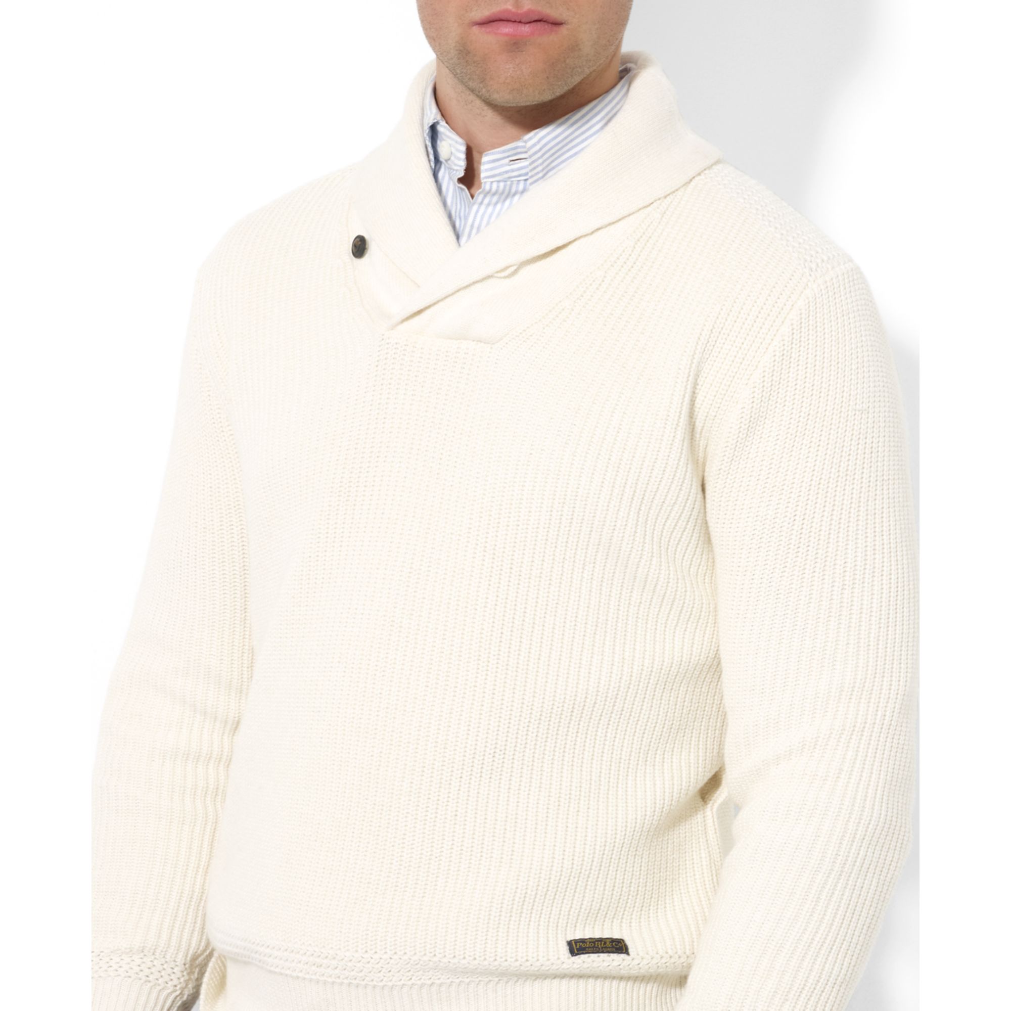 ralph lauren men's shawl collar sweater
