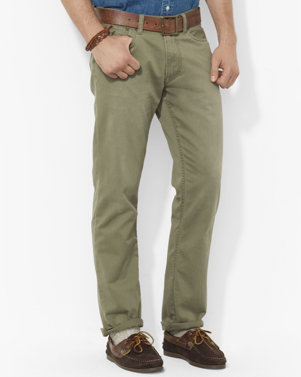 Polo Ralph Lauren Straight-fit Five-pocket Chino Pant in Green for Men -  Lyst