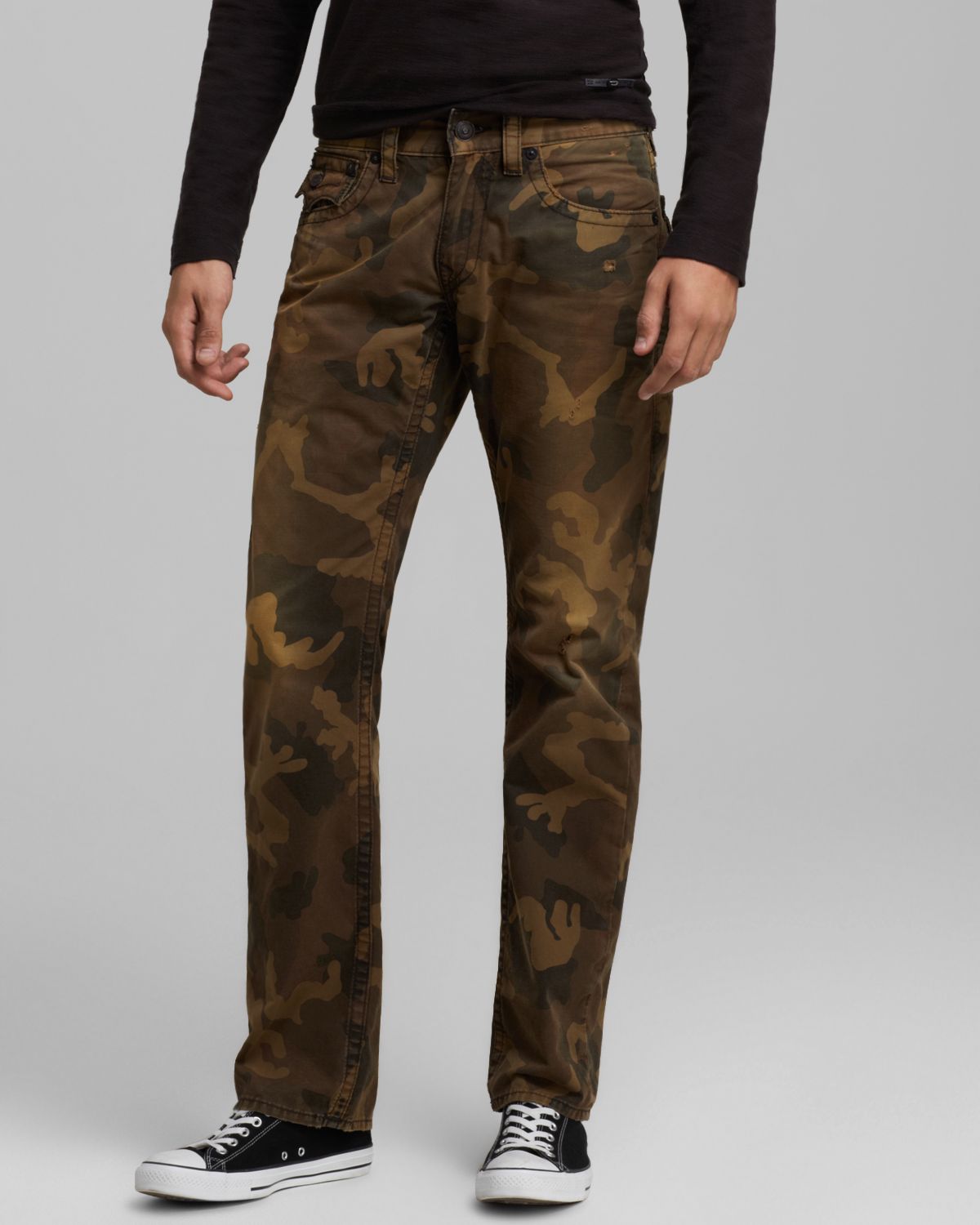 True Religion Jeans Ricky Straight Fit in Camo in Brown for Men | Lyst