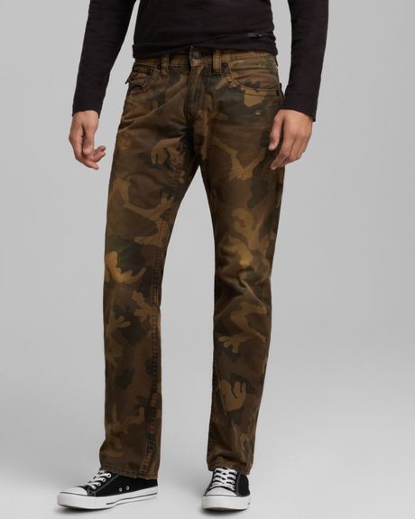 True Religion Jeans Ricky Straight Fit in Camo in Brown for Men (Army ...