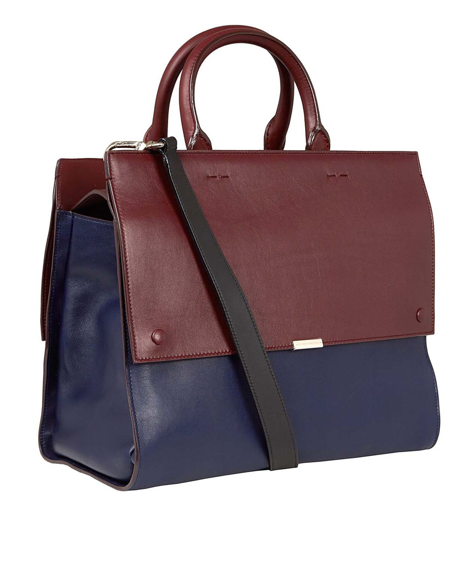 Lyst Victoria Beckham Oxblood Colour Block Soft Tote With Strap In Gallery