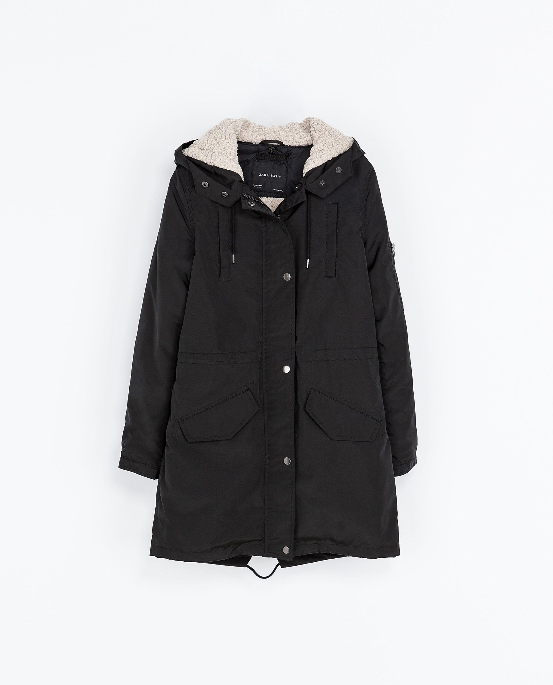 Zara Parka with Sheepskin Lining in Black Lyst
