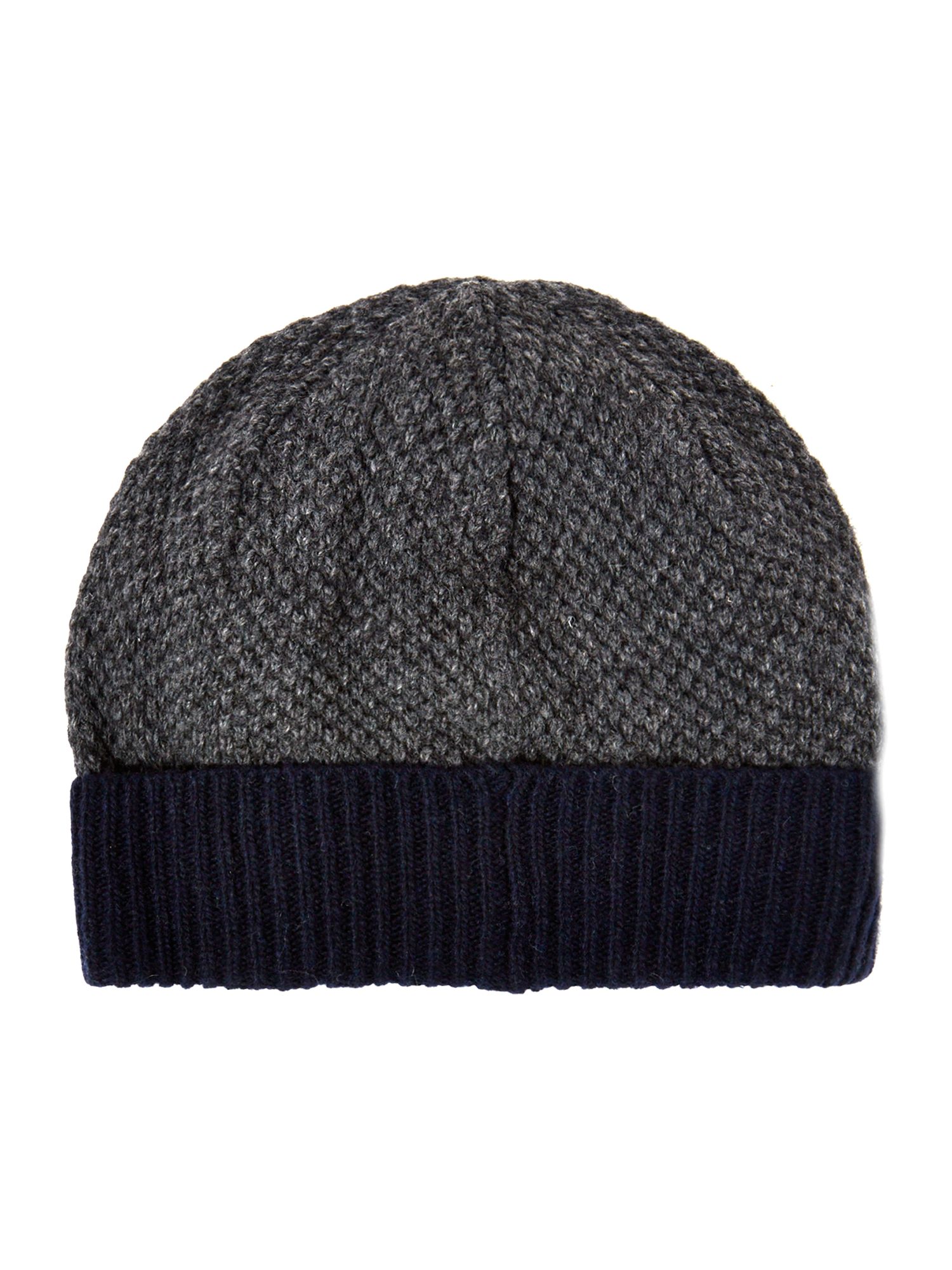 Linea Contrast Cuff Beanie Hat in Gray for Men (Charcoal) Lyst