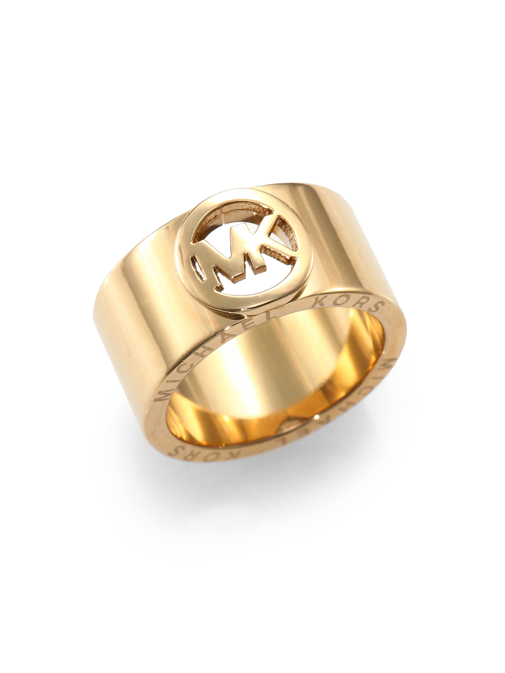 Michael Kors Logo Cutout Band Ring in Gold (Metallic) - Lyst
