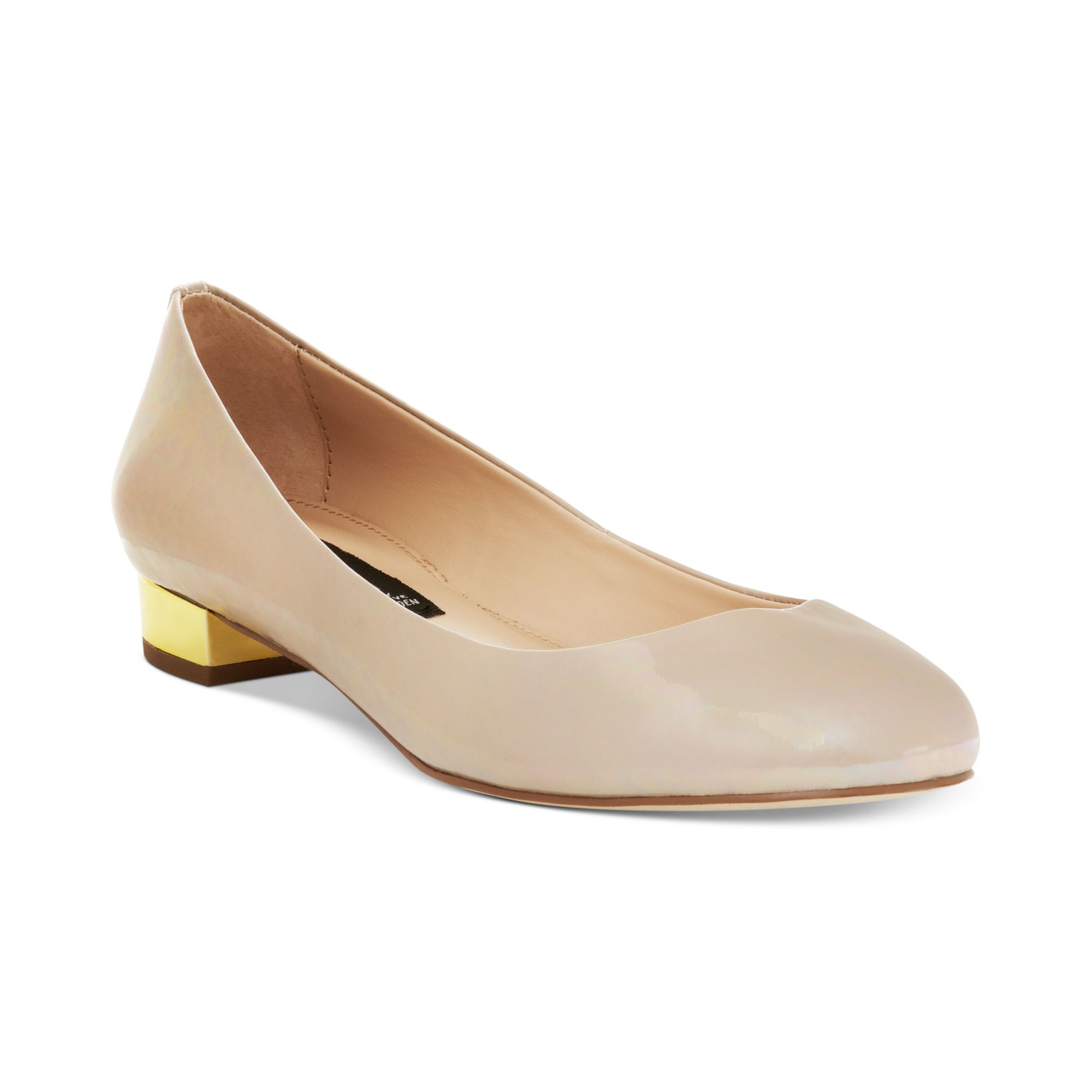 Steven by Steve Madden Paige Low Heel Pumps in Natural - Lyst