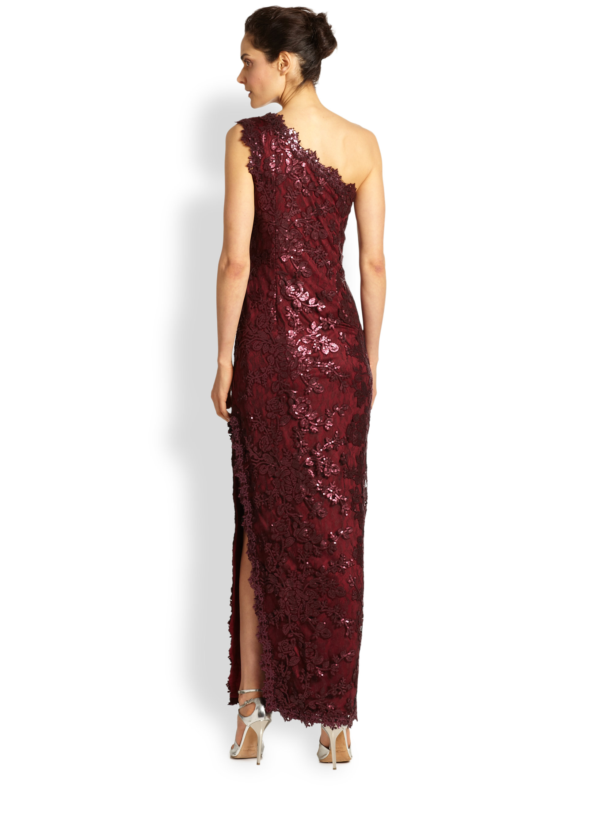 tadashi sequin lace gown