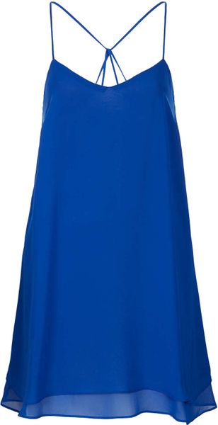 Topshop Chiffon Swing Slip Dress in Blue | Lyst