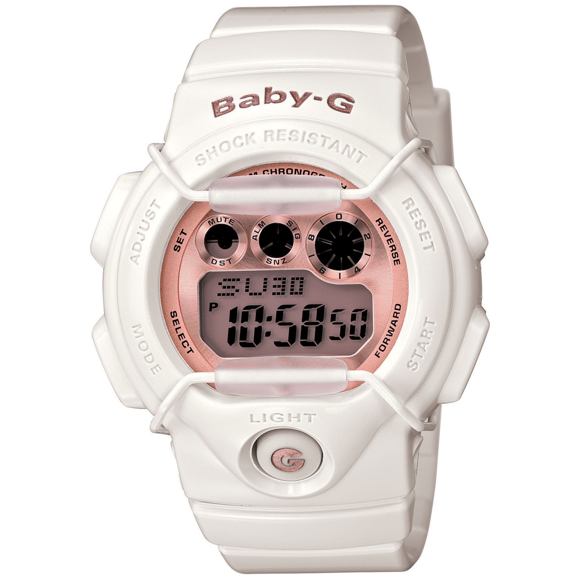 G Shock Baby G Watch Womens Digital Cream Resin Strap 39x45mm In White Lyst