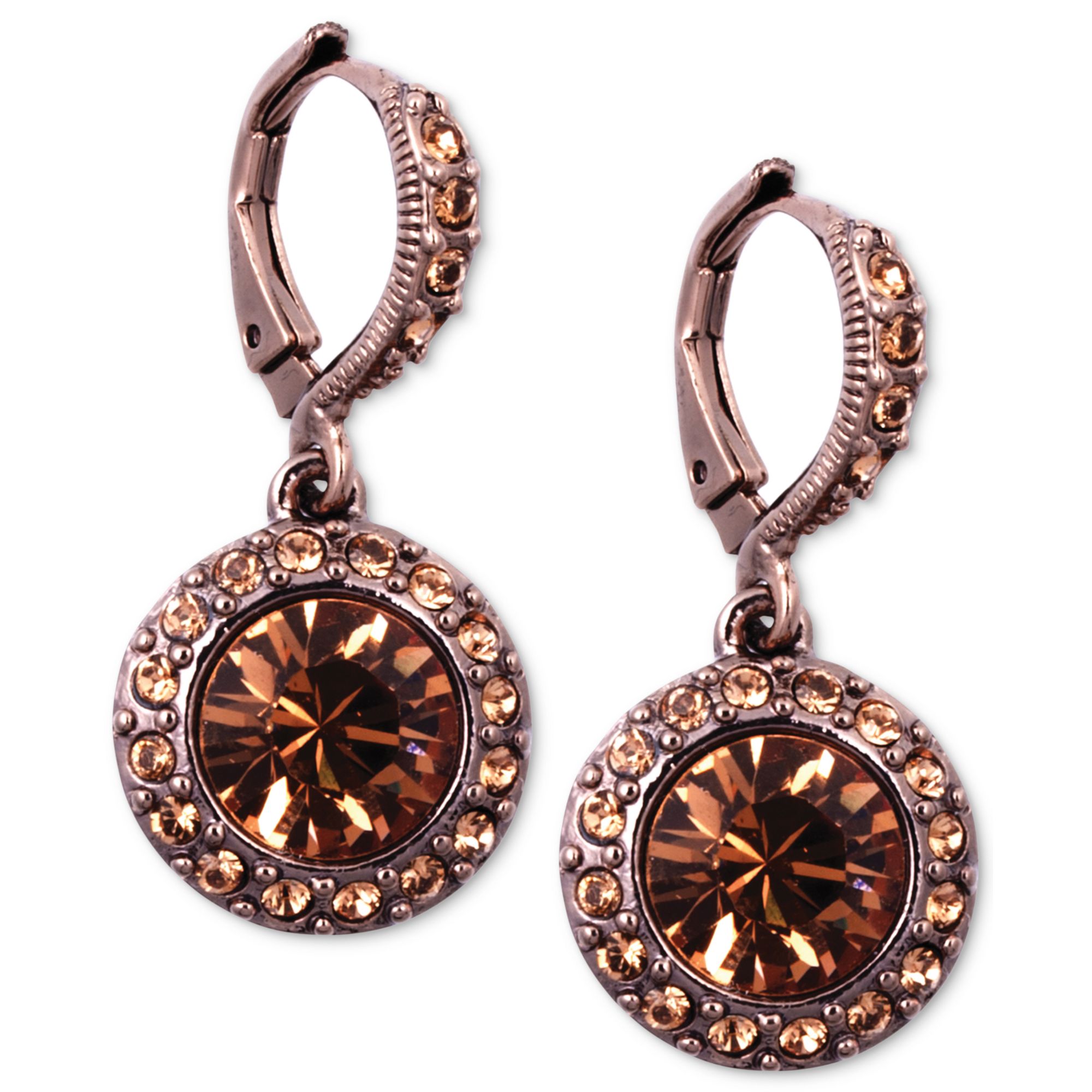 Lyst Givenchy Brown Goldtone Light Smoky Topaz Gl Stone Drop Gallery